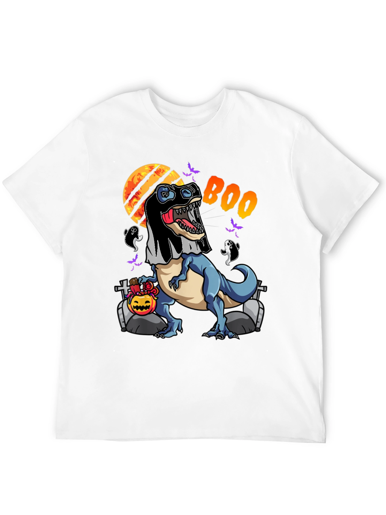 Halloween T-Rex Ghost Costume Graphic Tee