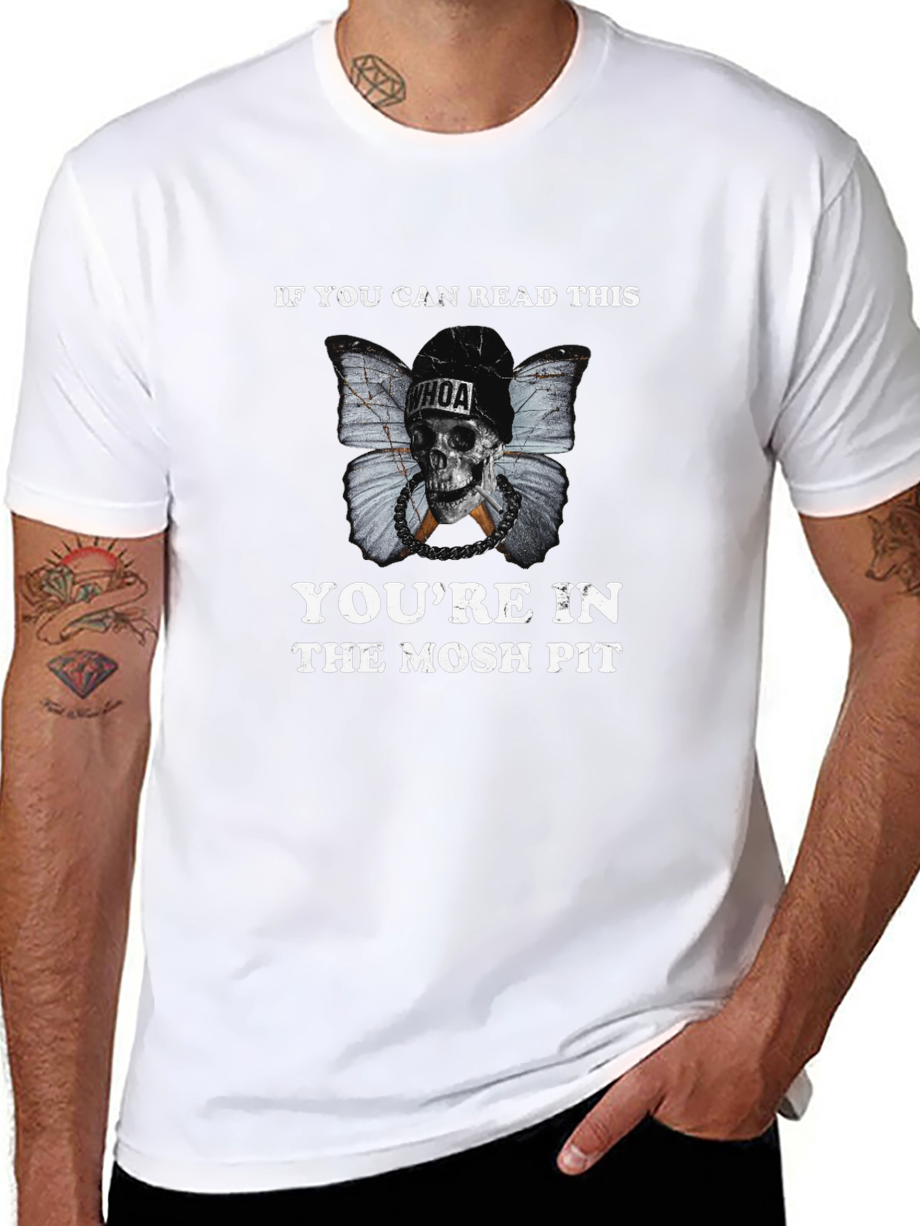 Mosh Pit Skull Graphic Tee - Black