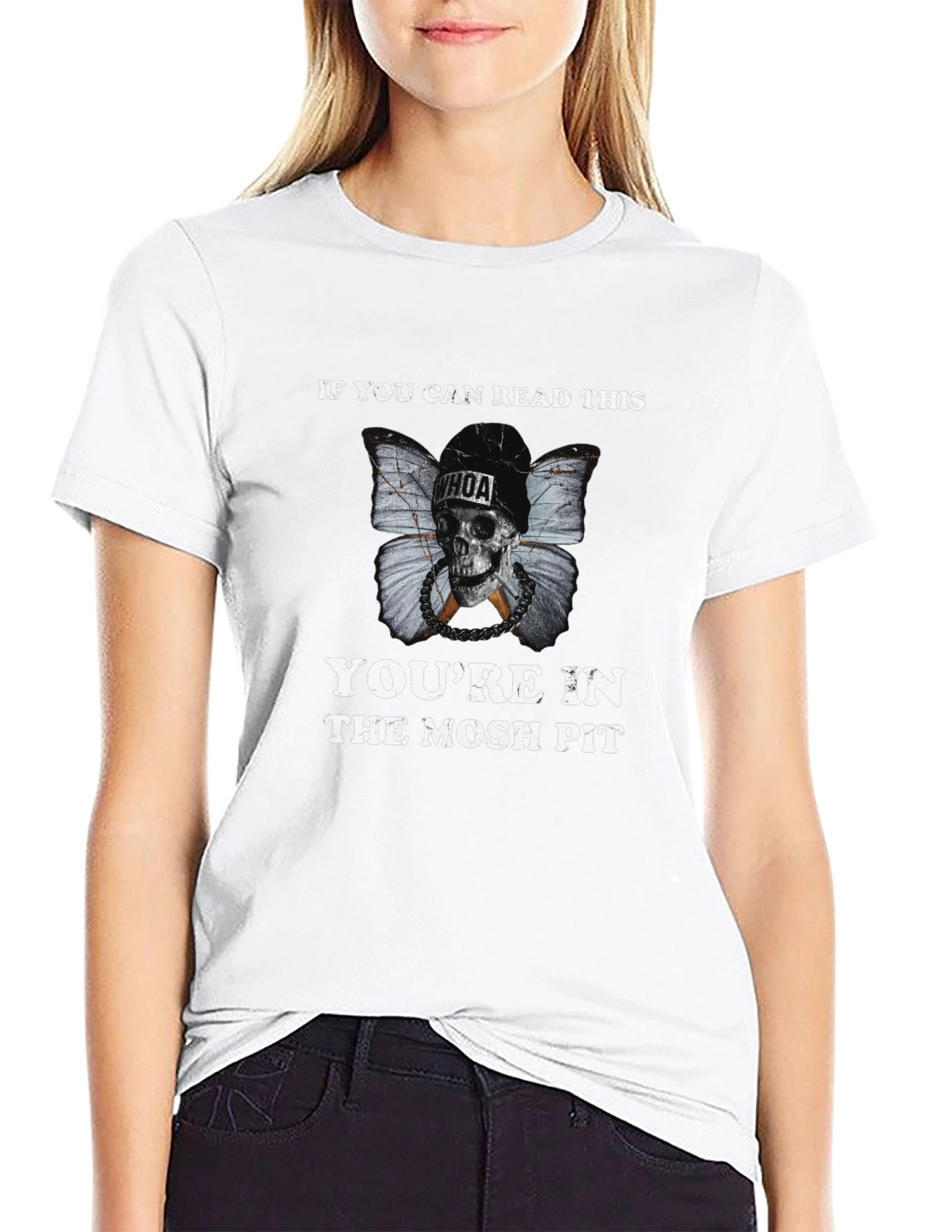 Mosh Pit Skull Graphic Tee - Black