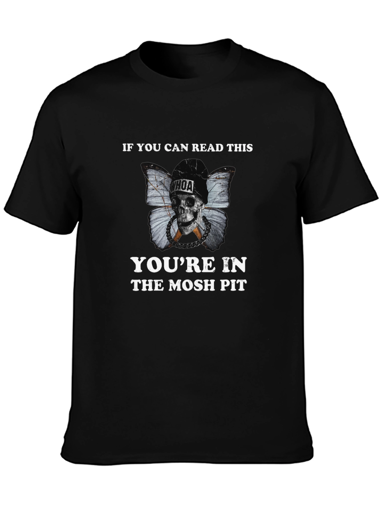 Mosh Pit Skull Graphic Tee - Black