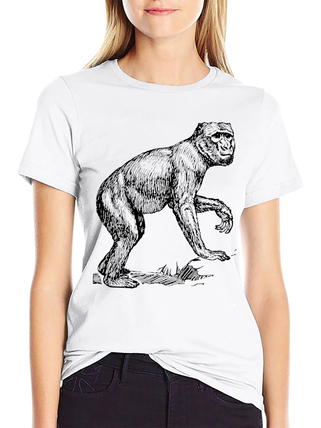 Monkey Graphic T-Shirt - Black