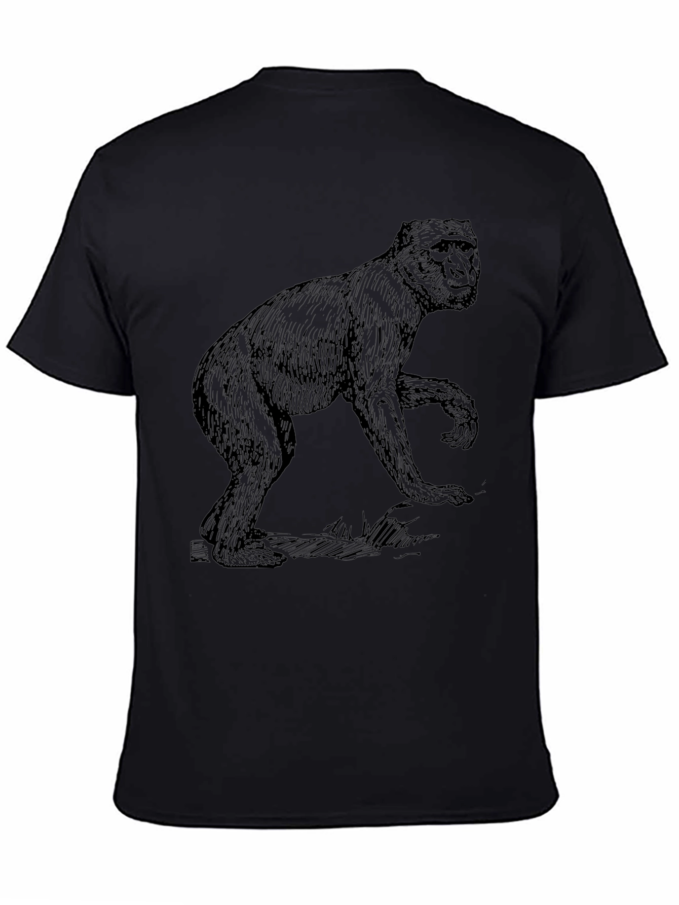 Monkey Graphic T-Shirt - Black