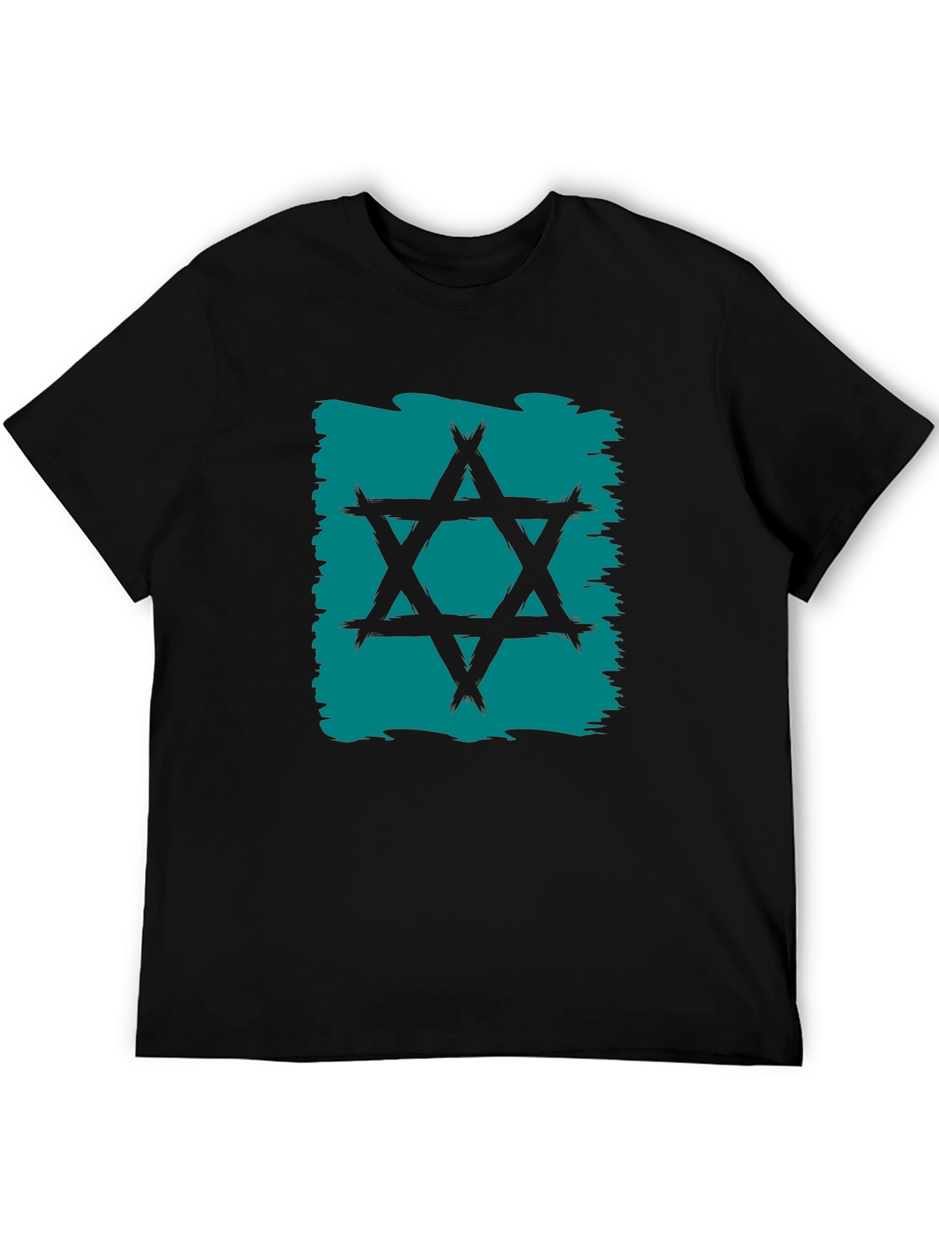 Star of David Graphic Tee - Brush Stroke Design