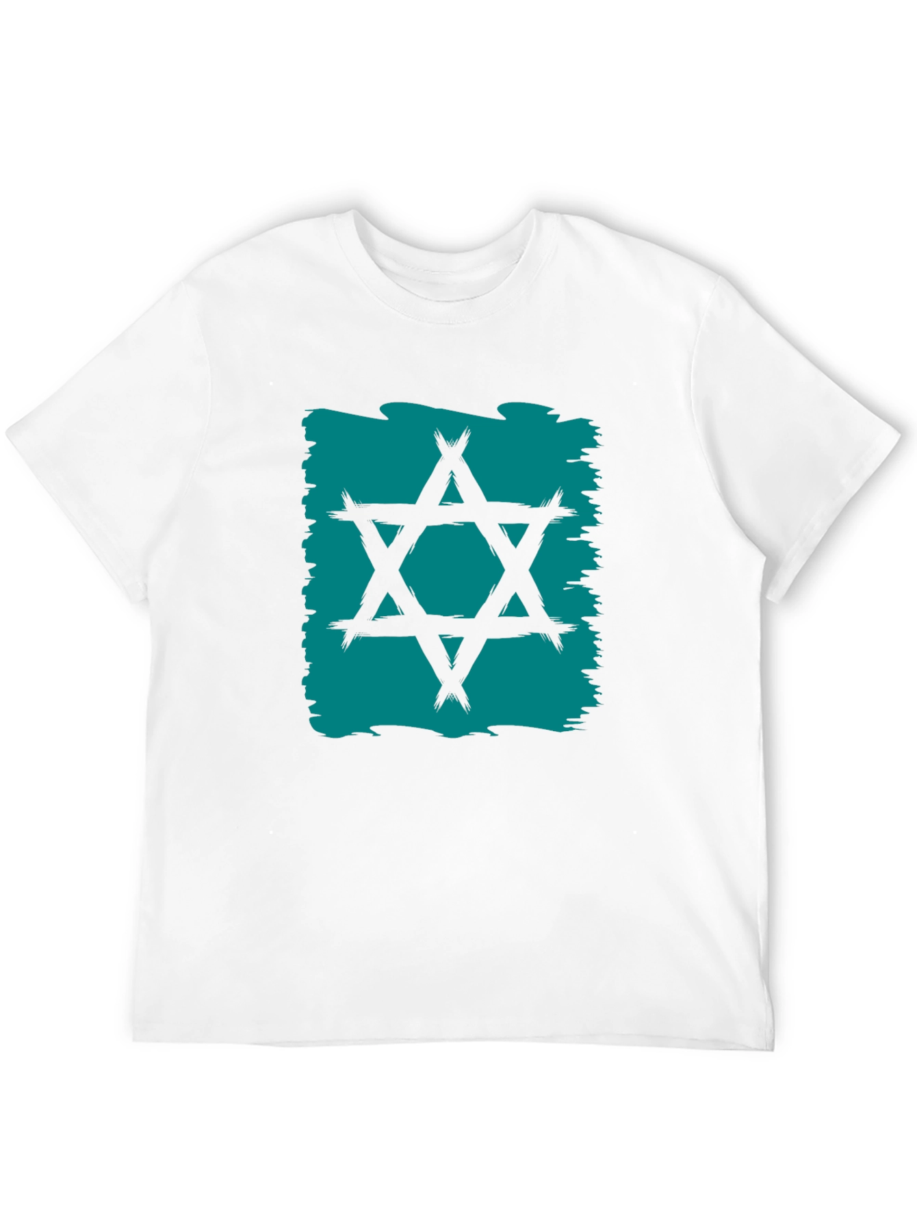 Star of David Graphic Tee - Brush Stroke Design