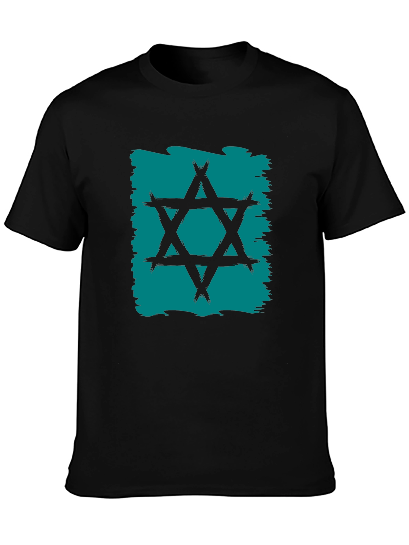 Star of David Graphic Tee - Brush Stroke Design