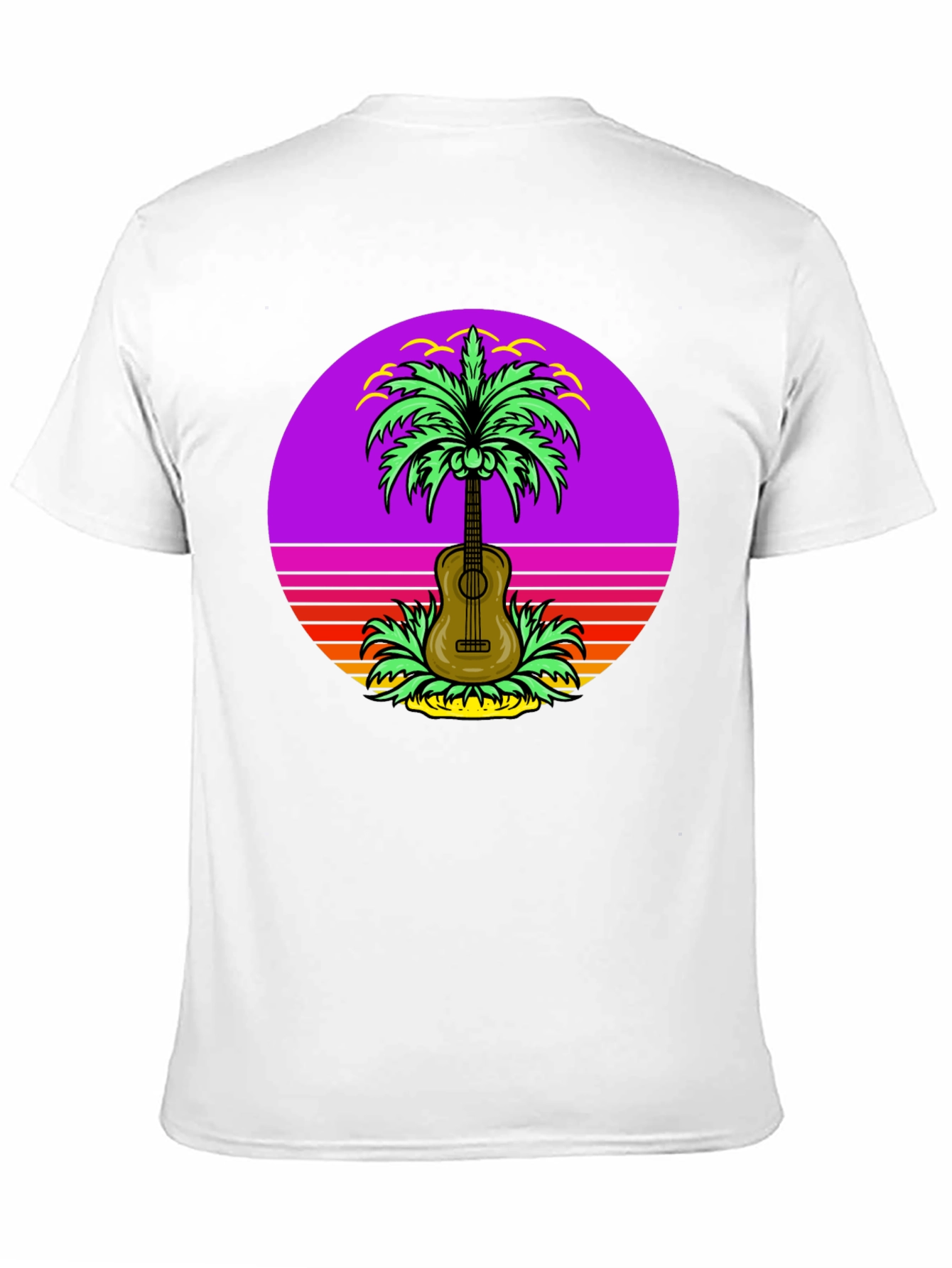 Retro Guitar Palm Tree T-Shirt