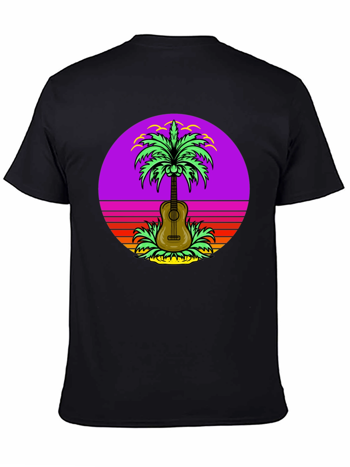 Retro Guitar Palm Tree T-Shirt