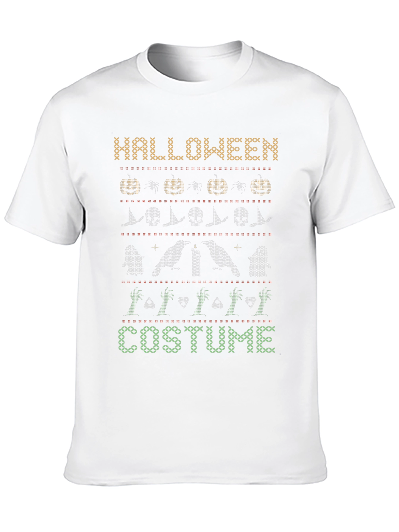 Halloween Costume Sweater Pattern Black T-Shirt