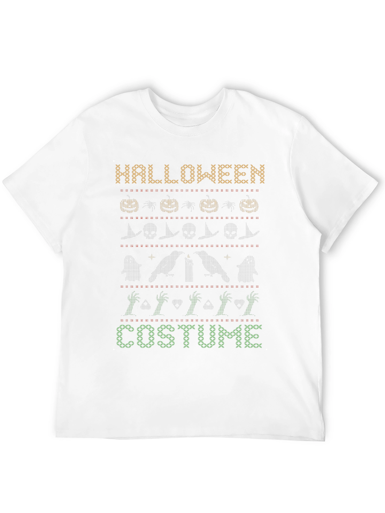 Halloween Costume Sweater Pattern Black T-Shirt