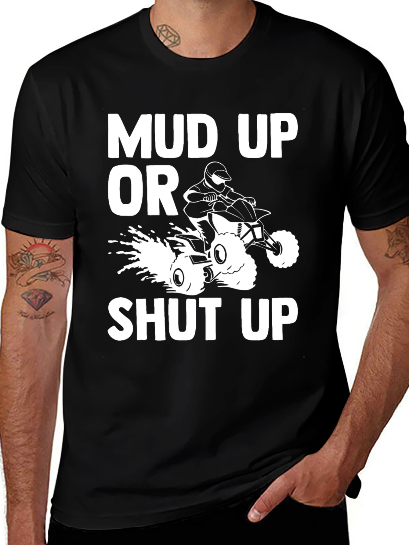Mud Up or Shut Up Black Graphic Tee