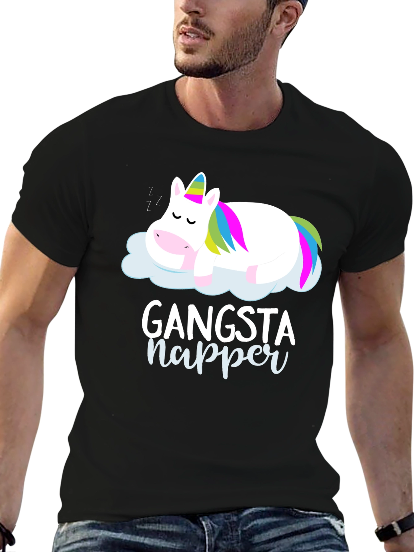 Gangsta Napper Unicorn Graphic T-Shirt