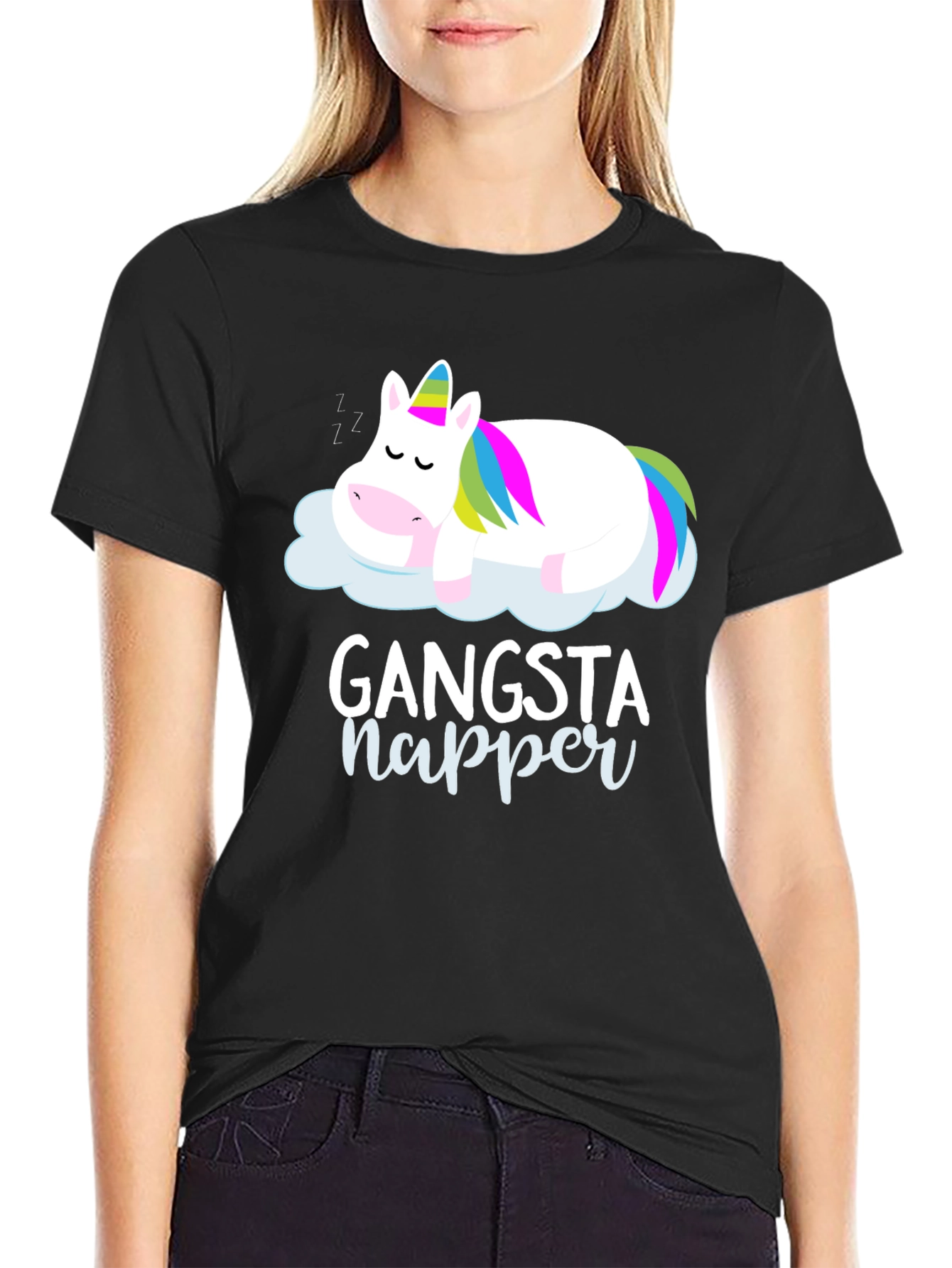 Gangsta Napper Unicorn Graphic T-Shirt