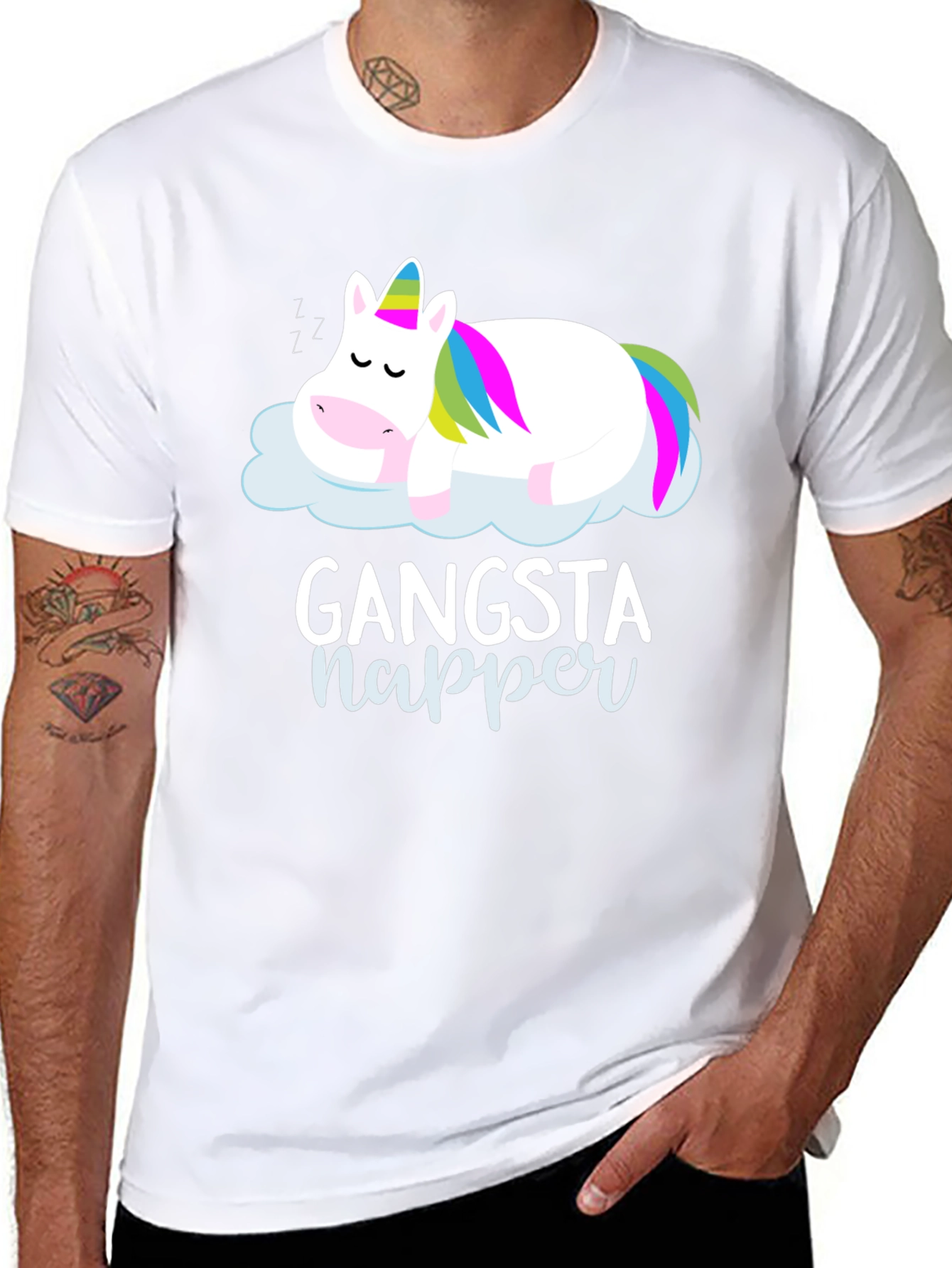 Gangsta Napper Unicorn Graphic T-Shirt