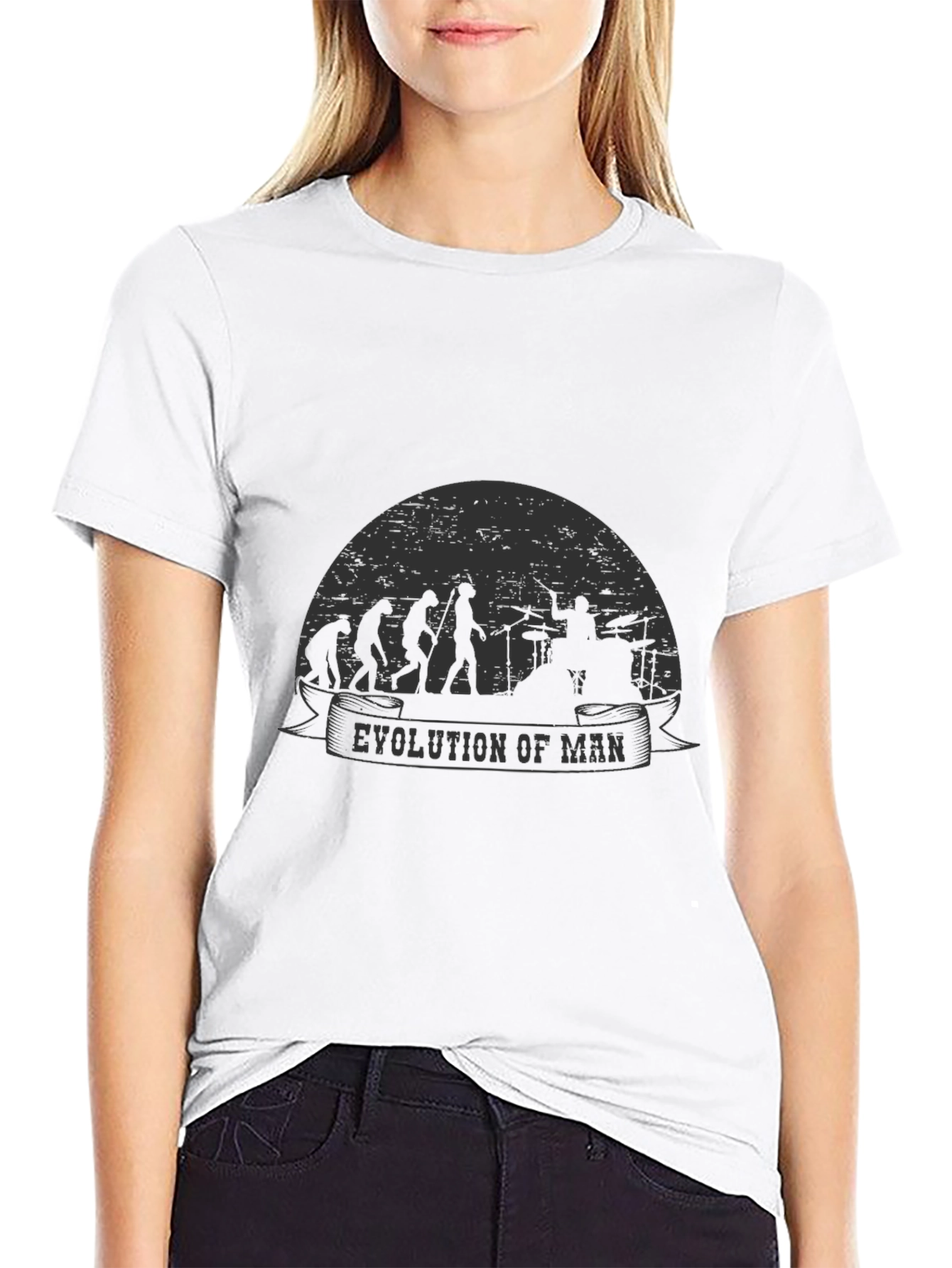 Evolution of Man Drummer T-Shirt - Black