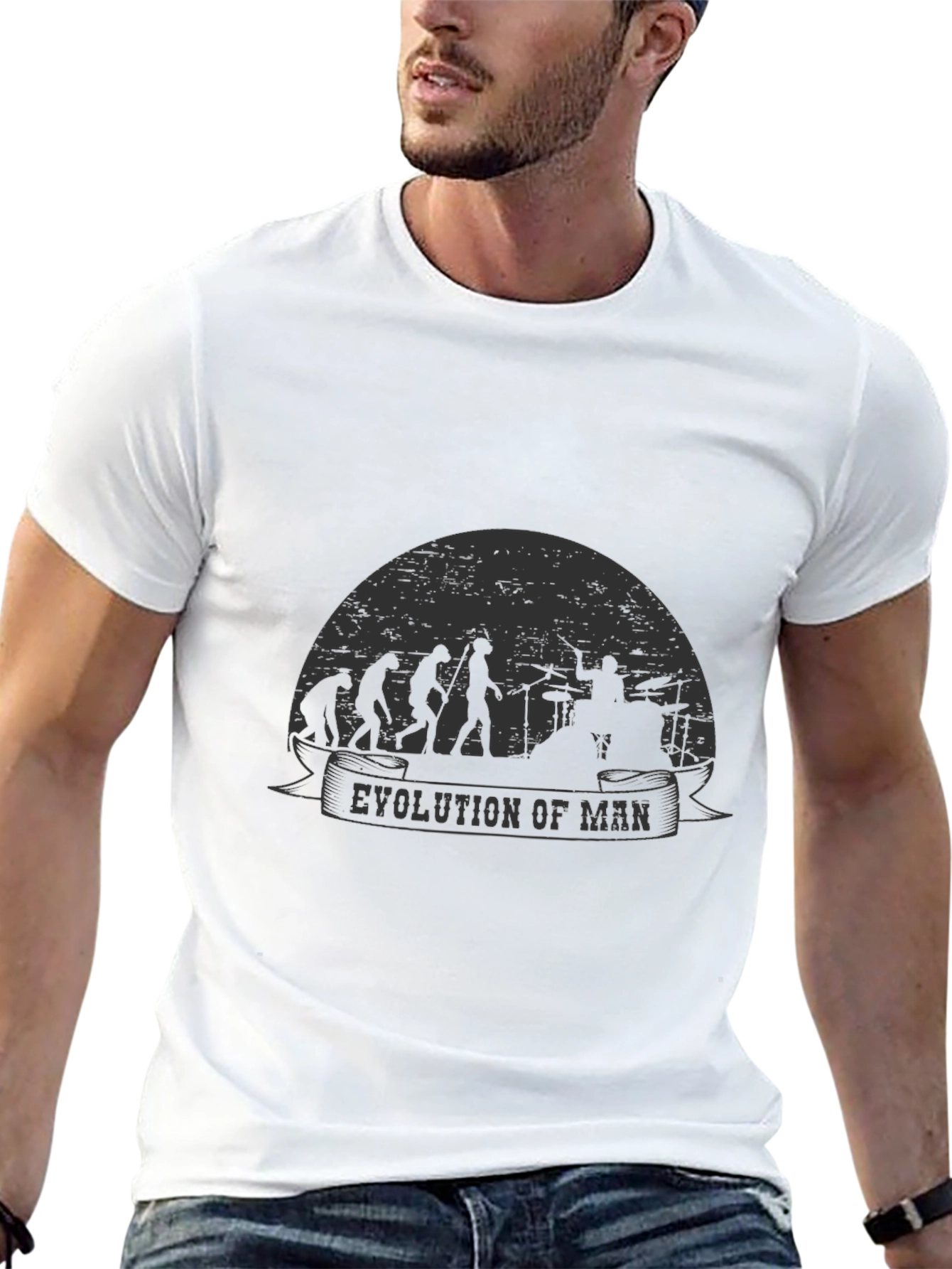 Evolution of Man Drummer T-Shirt - Black