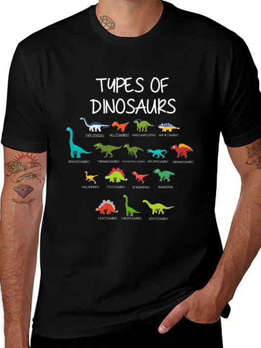 Types of Dinosaurs Graphic Print T-Shirt