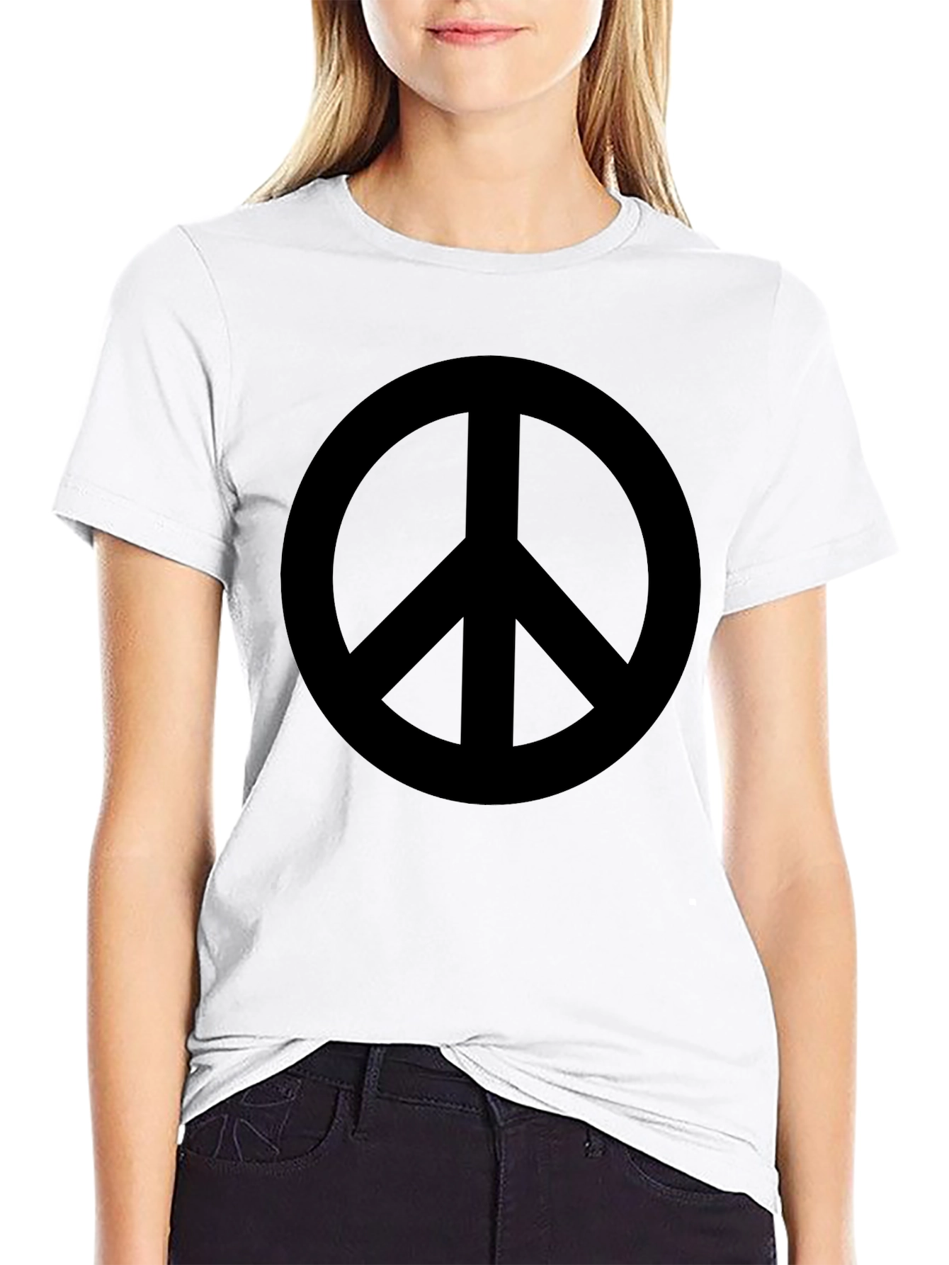 Peace Sign Graphic T-Shirt - Black