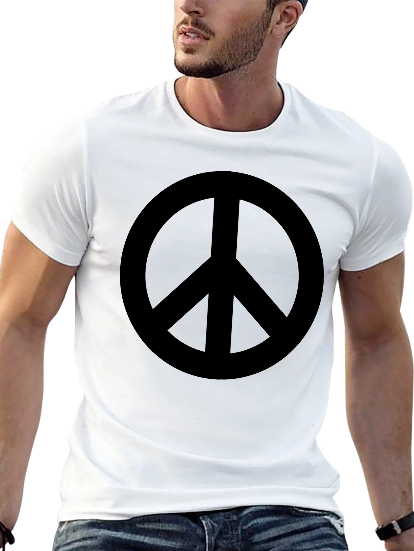 Peace Sign Graphic T-Shirt - Black