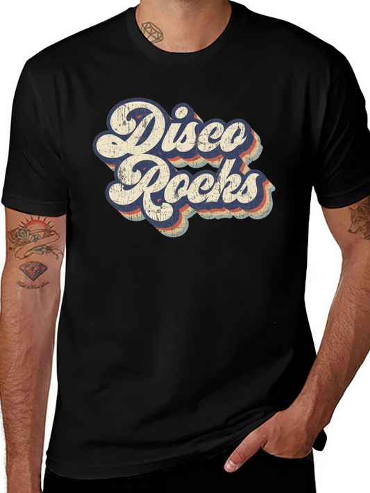Retro Disco Rocks Graphic Tee - Vintage Style T-Shirt