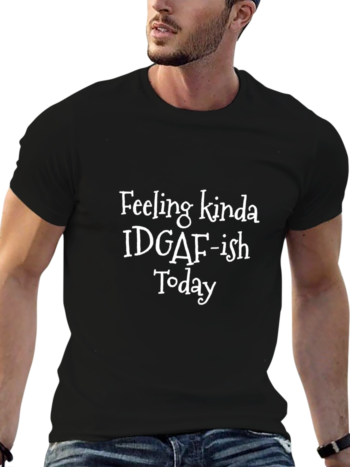 Funny IDGAF-ish Graphic Tee - Black