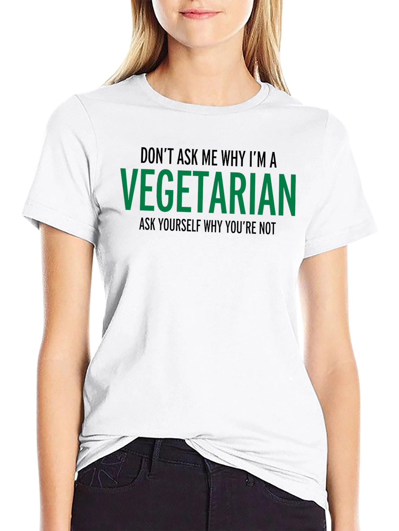 Vegetarian Graphic T-Shirt - Black