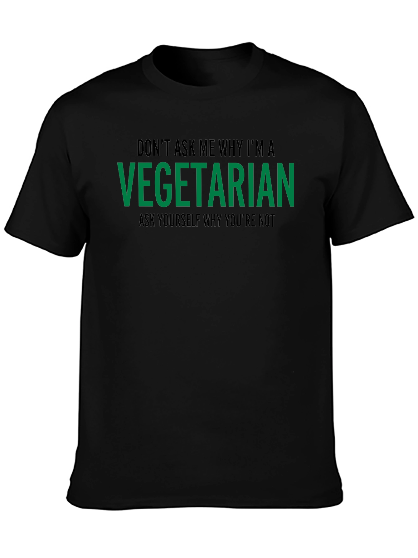 Vegetarian Graphic T-Shirt - Black