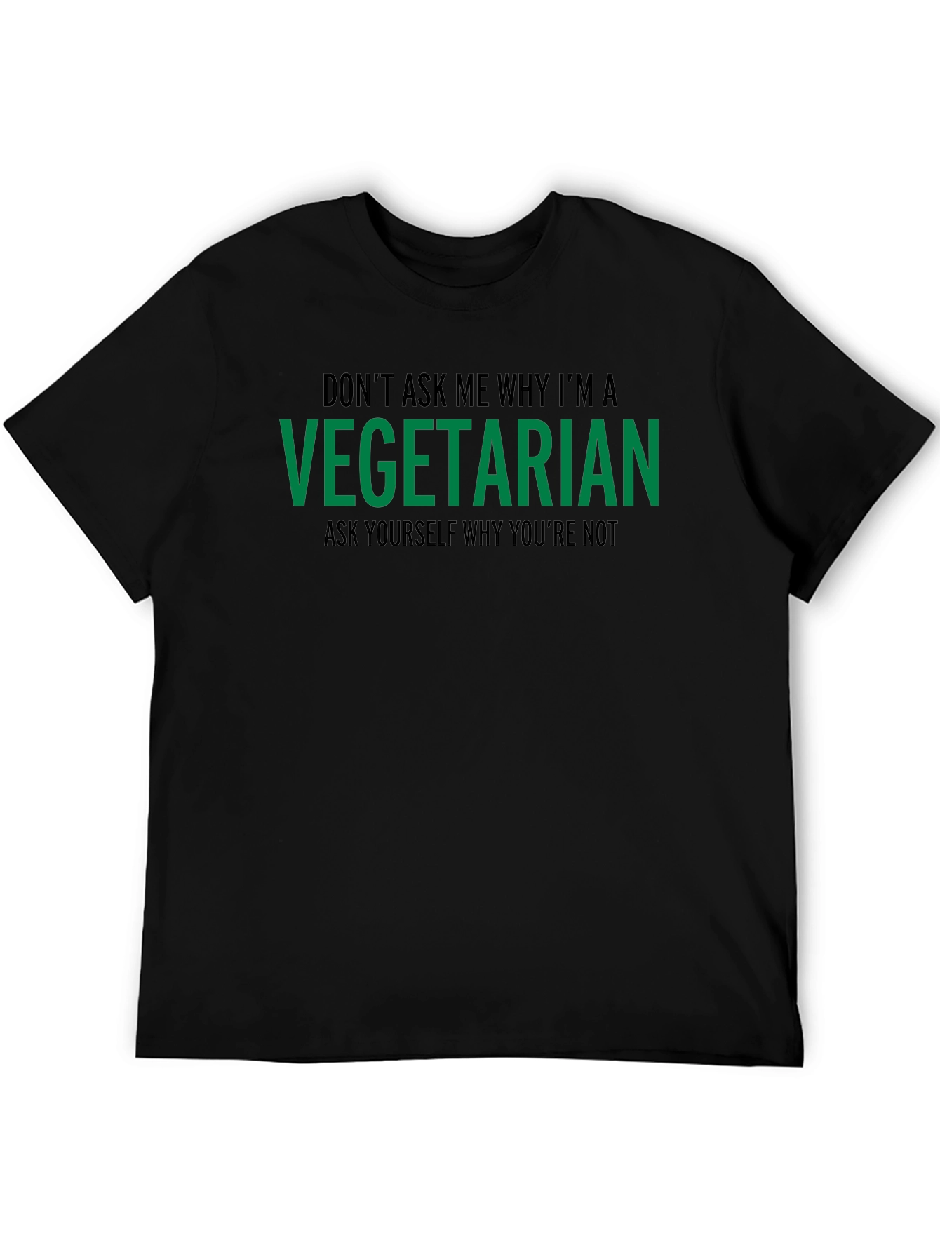 Vegetarian Graphic T-Shirt - Black