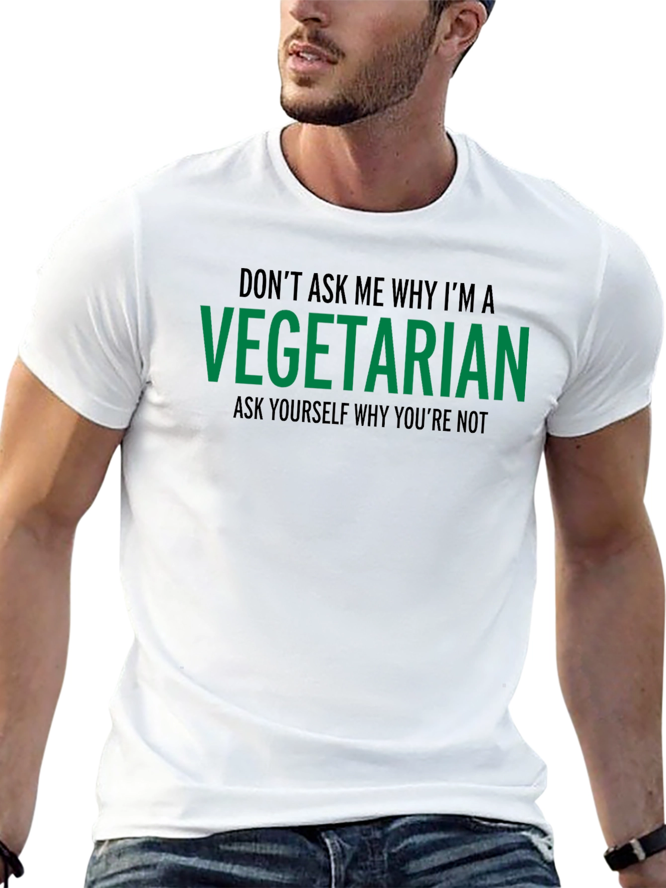 Vegetarian Graphic T-Shirt - Black