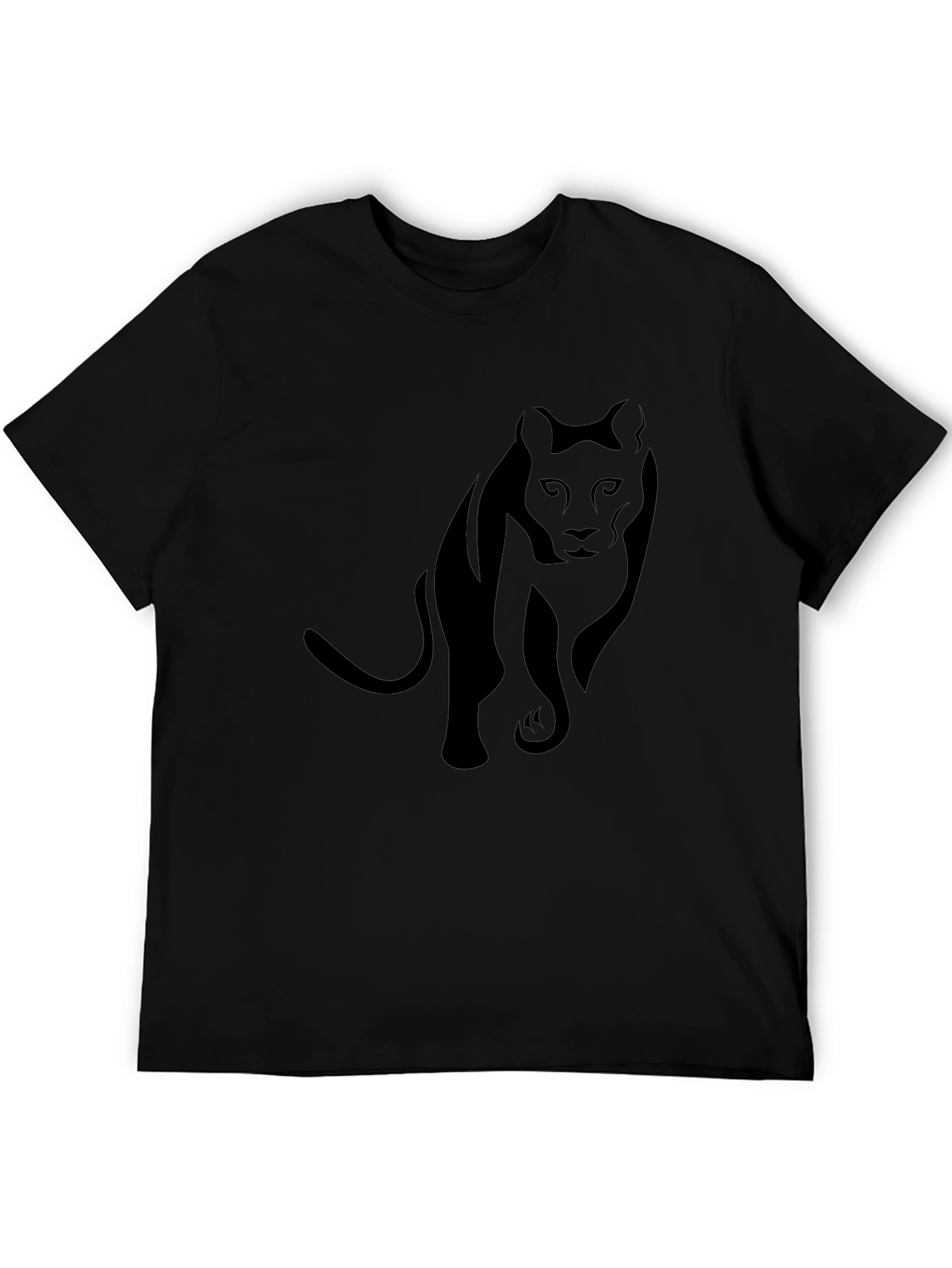 Sleek Black Panther Graphic Tee - Mens Style