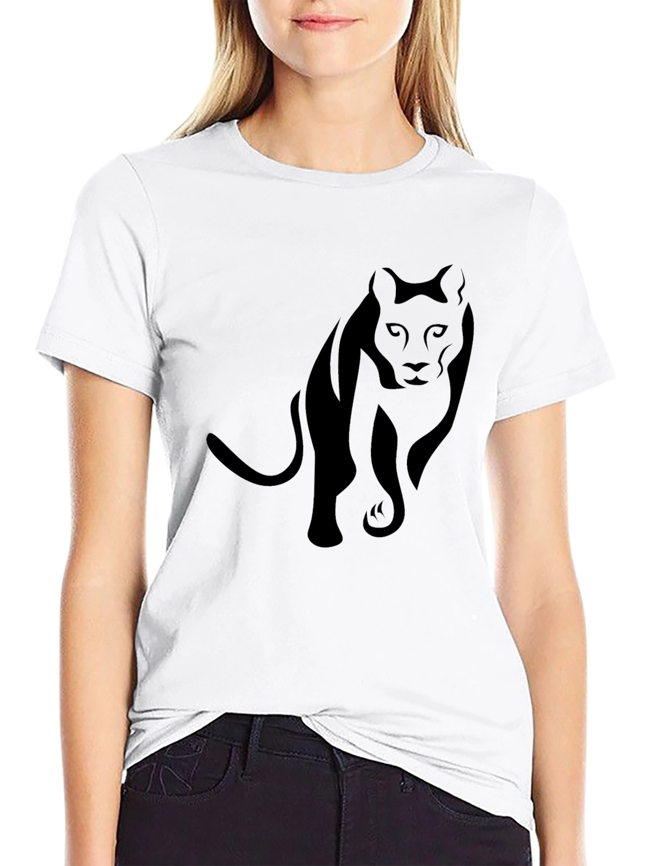 Sleek Black Panther Graphic Tee - Mens Style