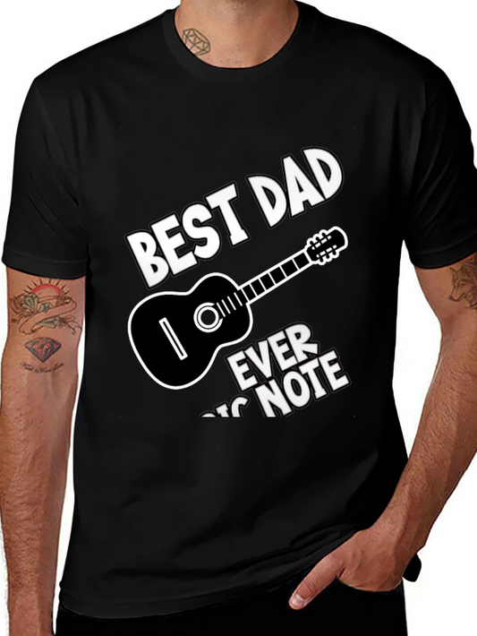 Best Dad Ever Guitar Graphic Tee - Music Lover Gift