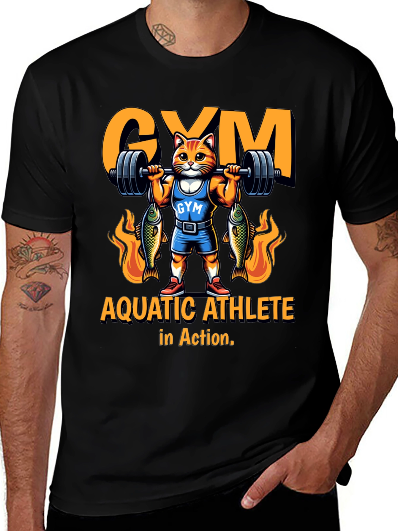Aquatic Athlete Cat Gym T-Shirt