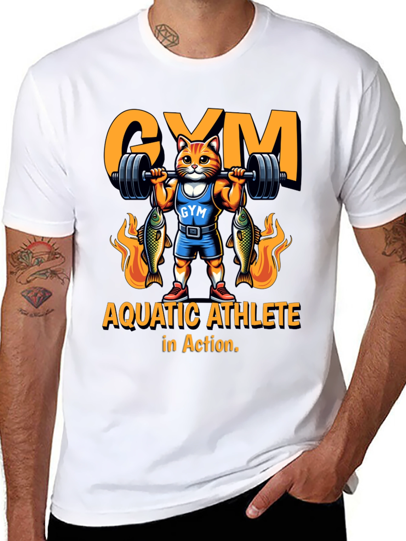 Aquatic Athlete Cat Gym T-Shirt