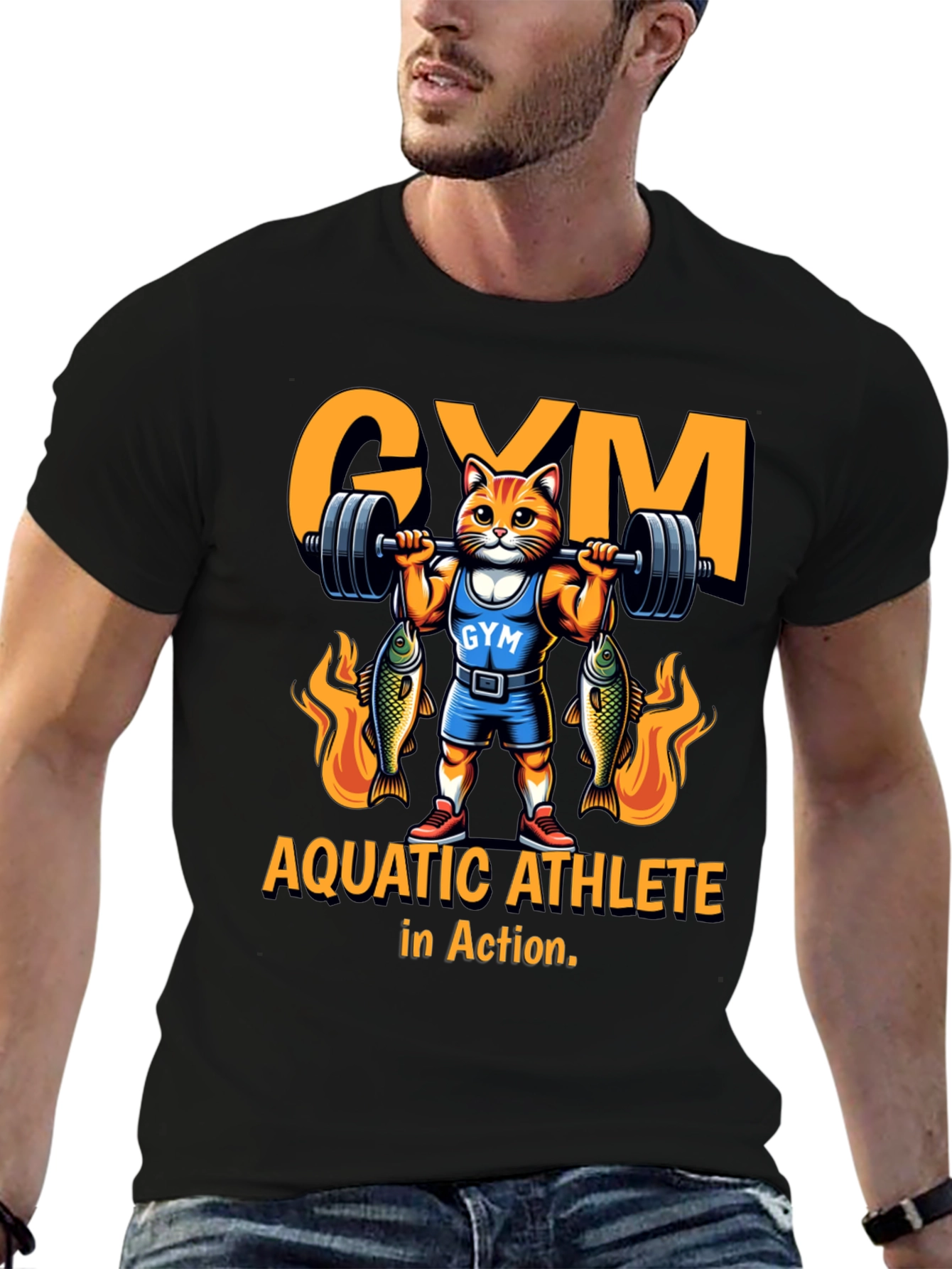 Aquatic Athlete Cat Gym T-Shirt