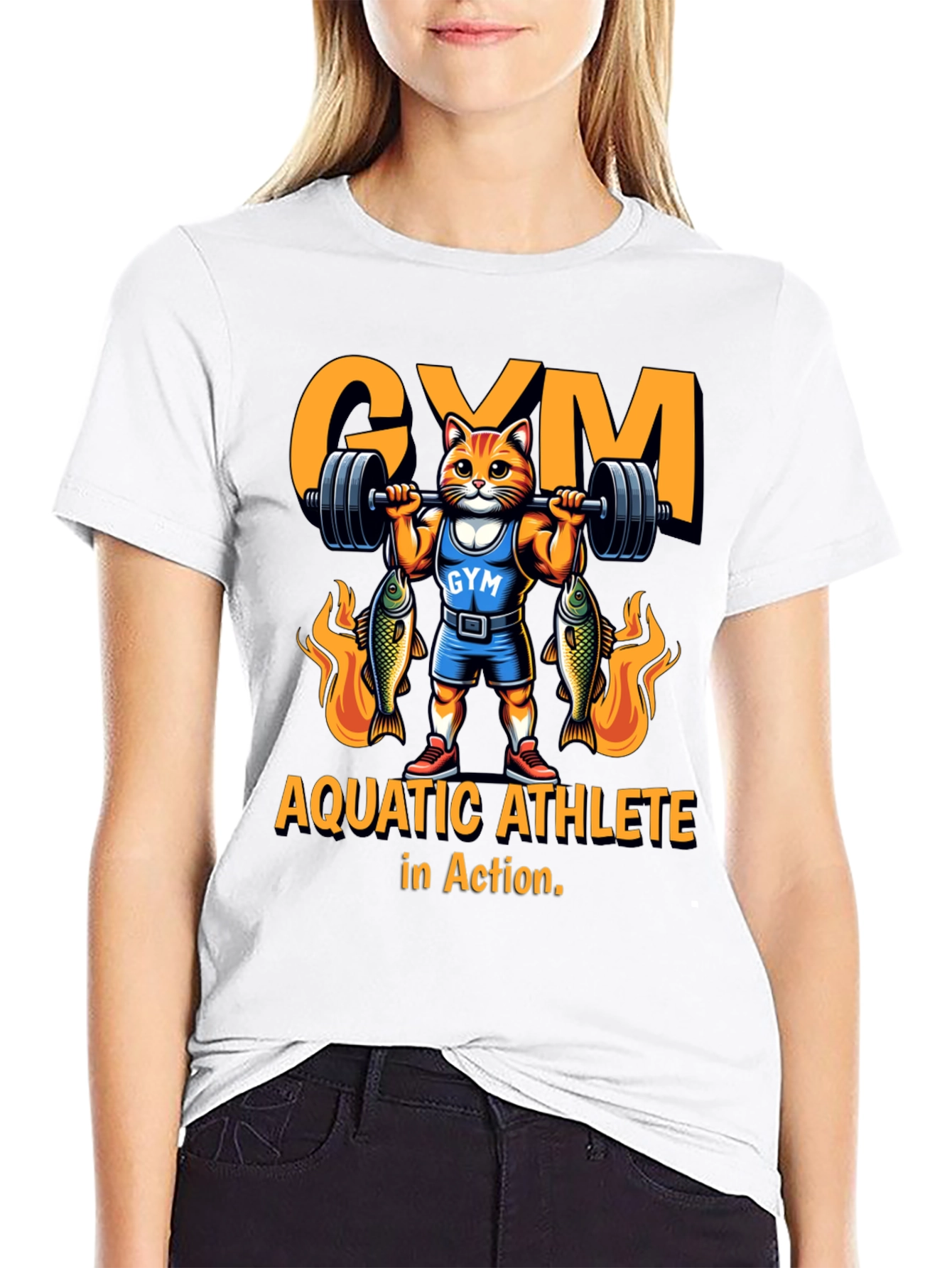Aquatic Athlete Cat Gym T-Shirt