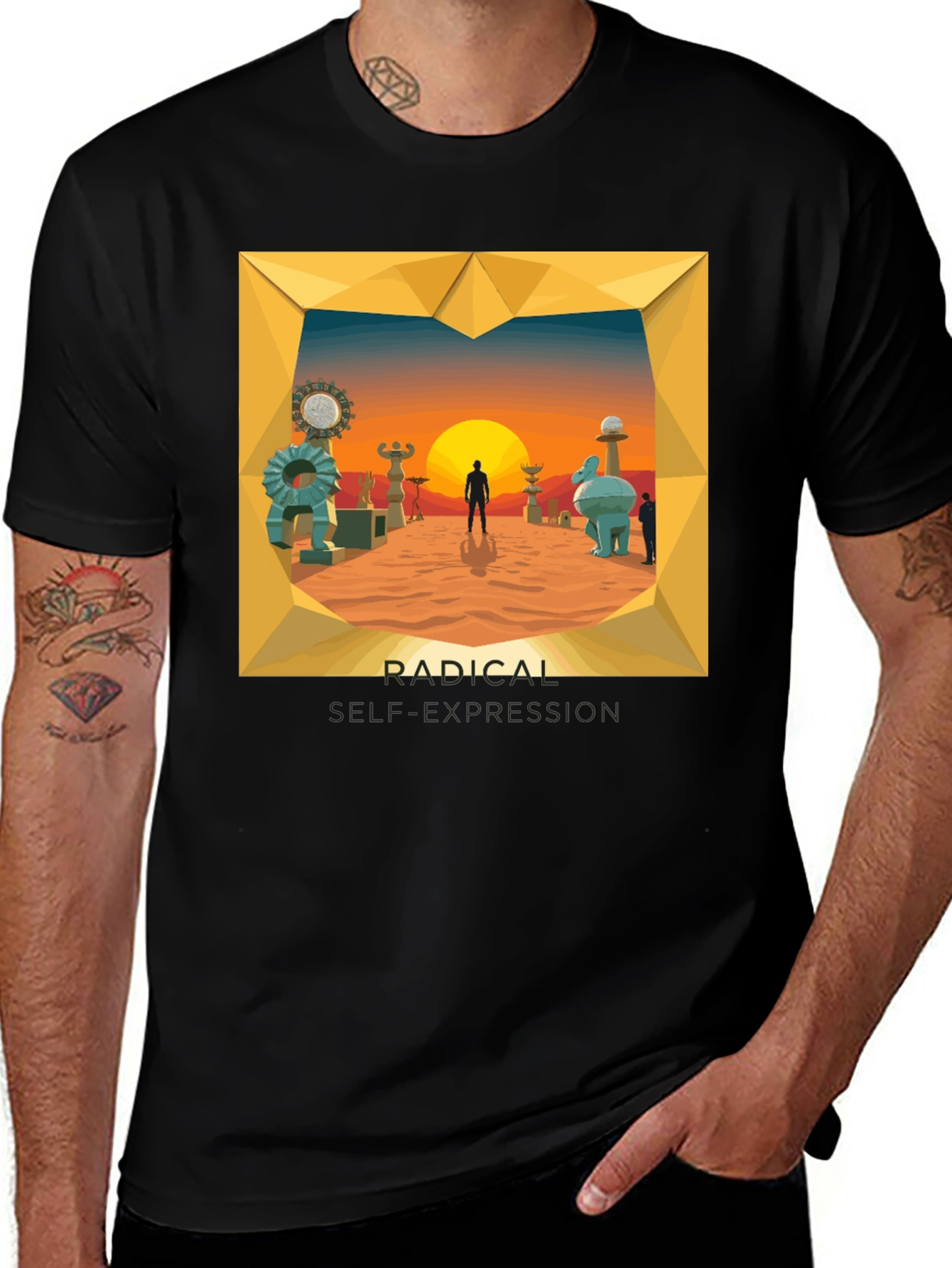 Radical Elf Expression Graphic Tee - Black Cotton