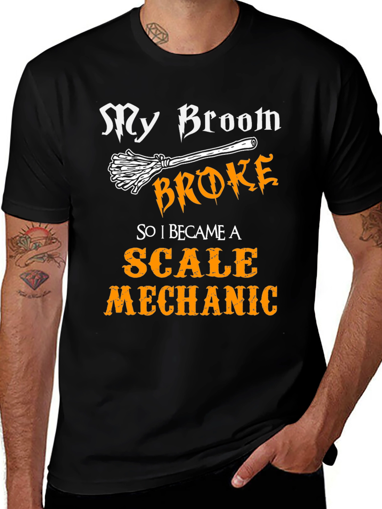 Scale Mechanic Graphic T-Shirt - Broomstick Humor