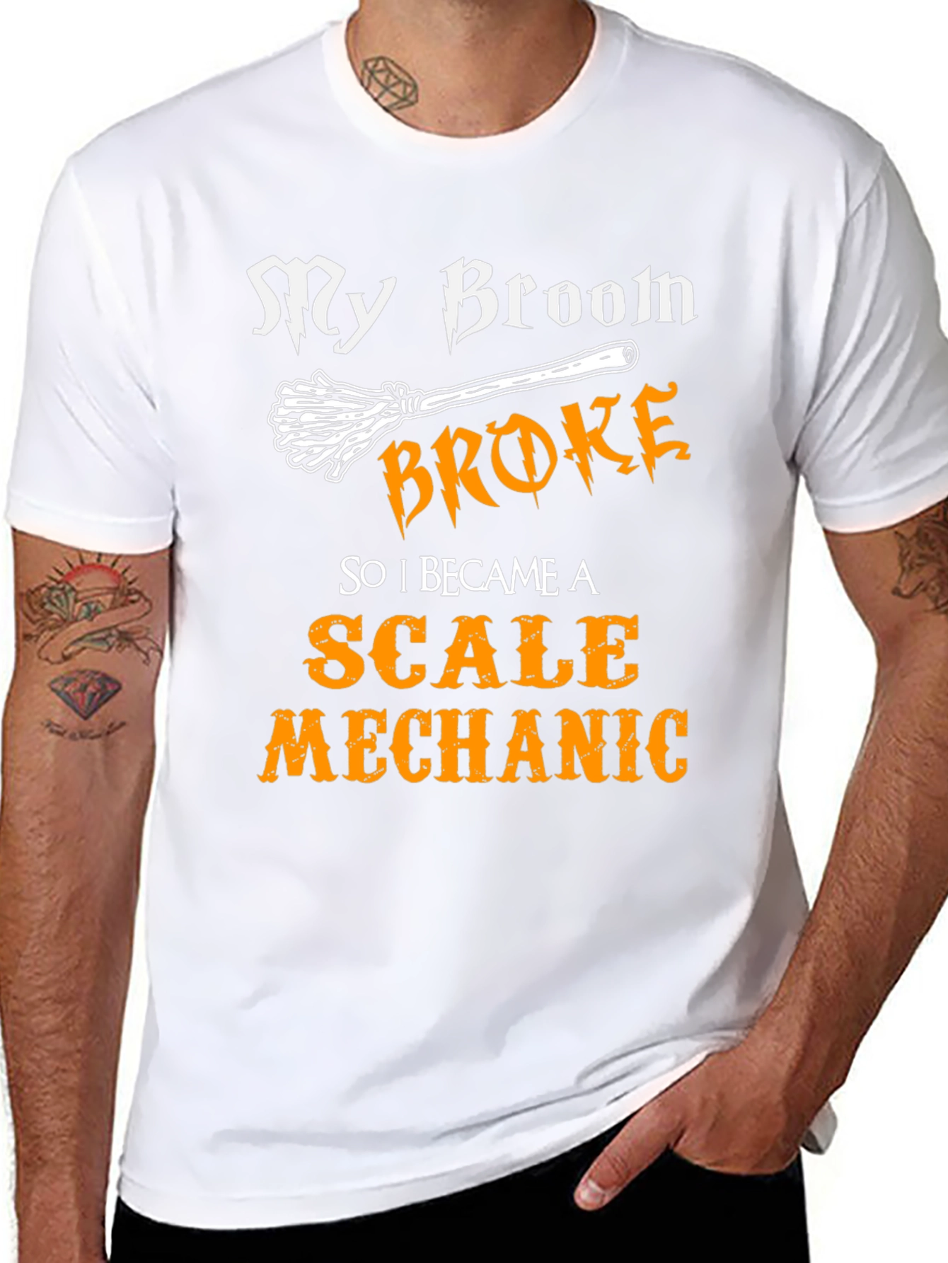 Scale Mechanic Graphic T-Shirt - Broomstick Humor