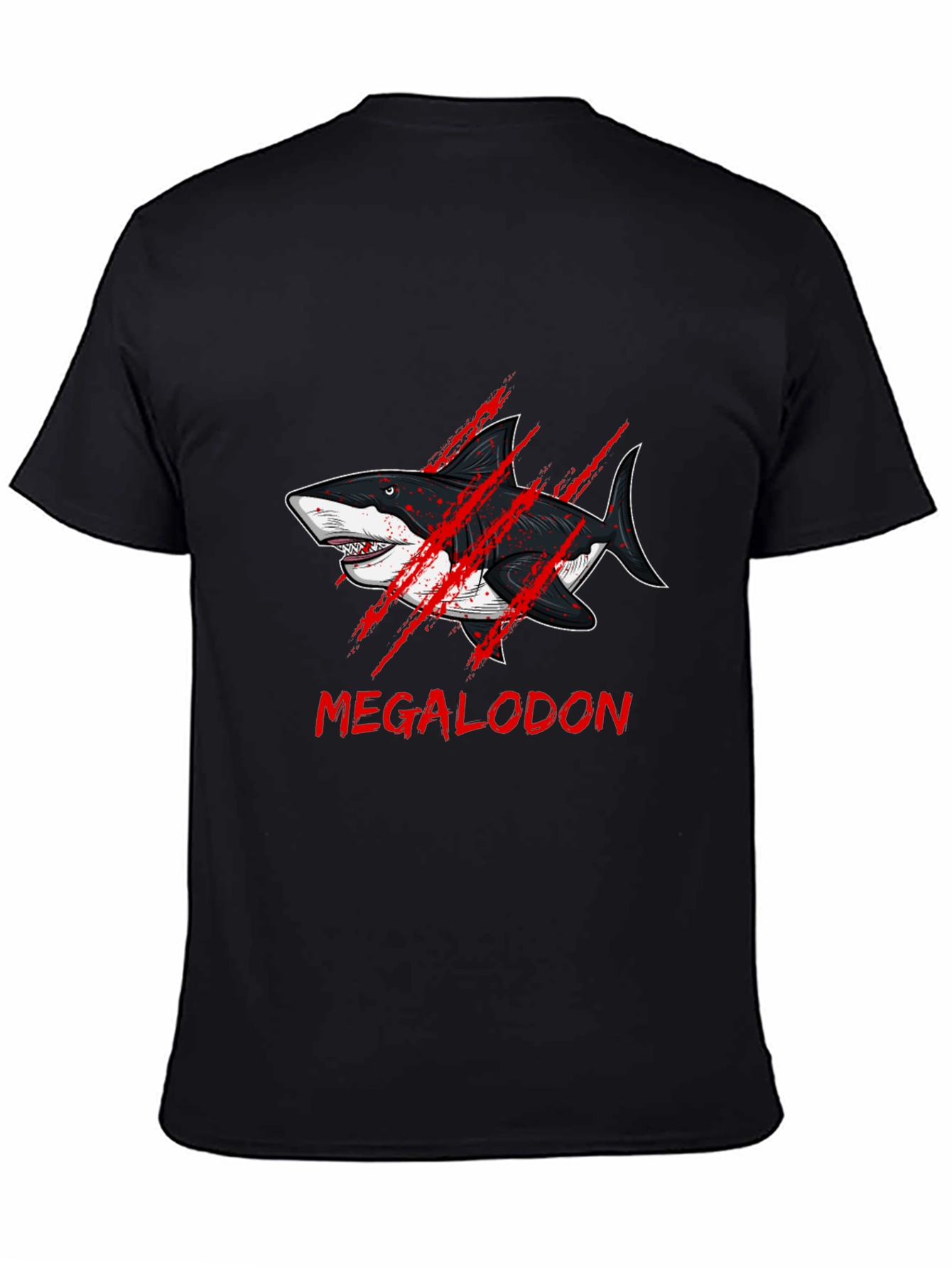 Megalodon Shark Graphic Black T-Shirt