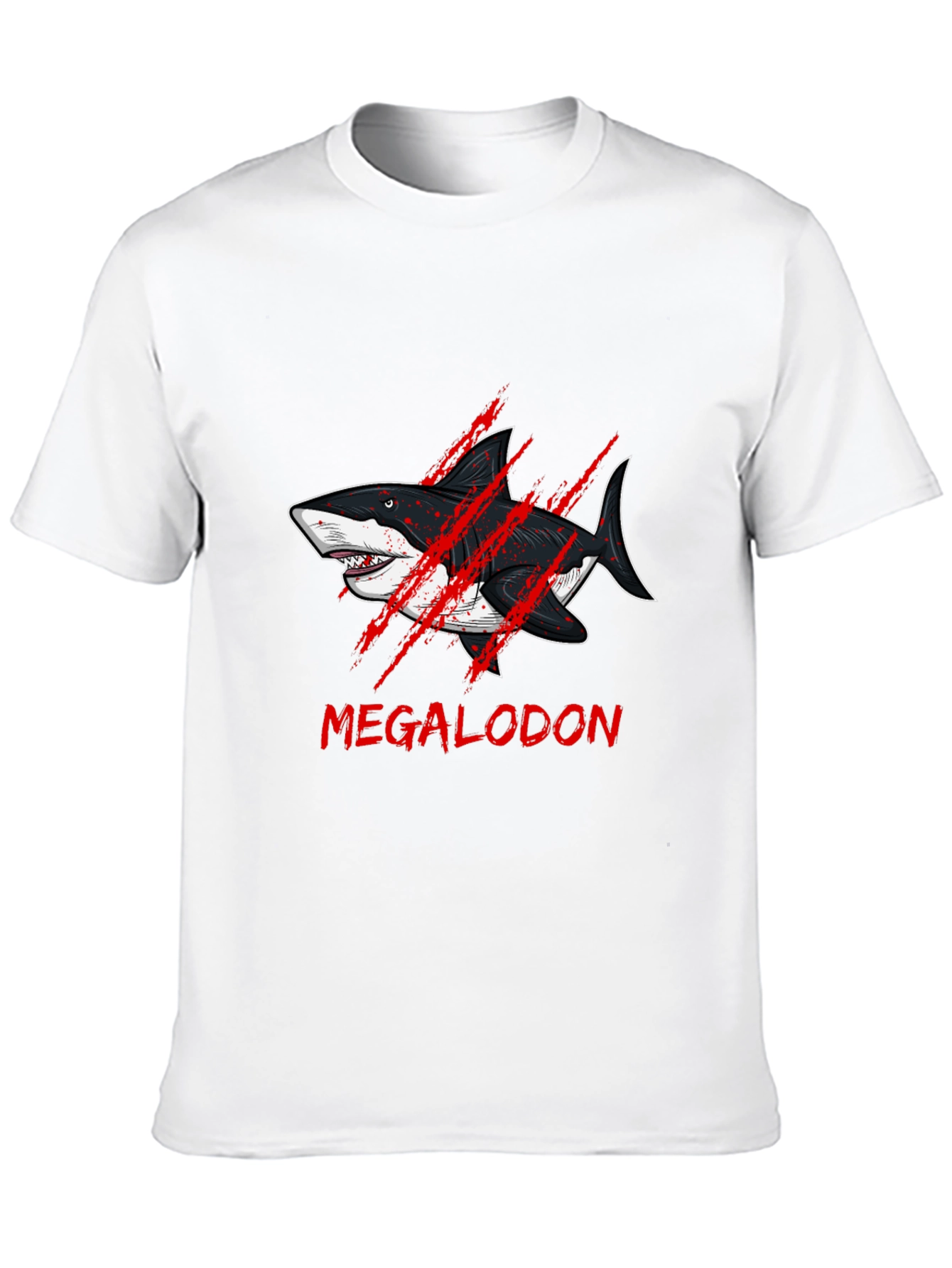 Megalodon Shark Graphic Black T-Shirt