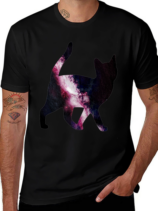 Galaxy Cat Print T-Shirt - Stylish & Unique