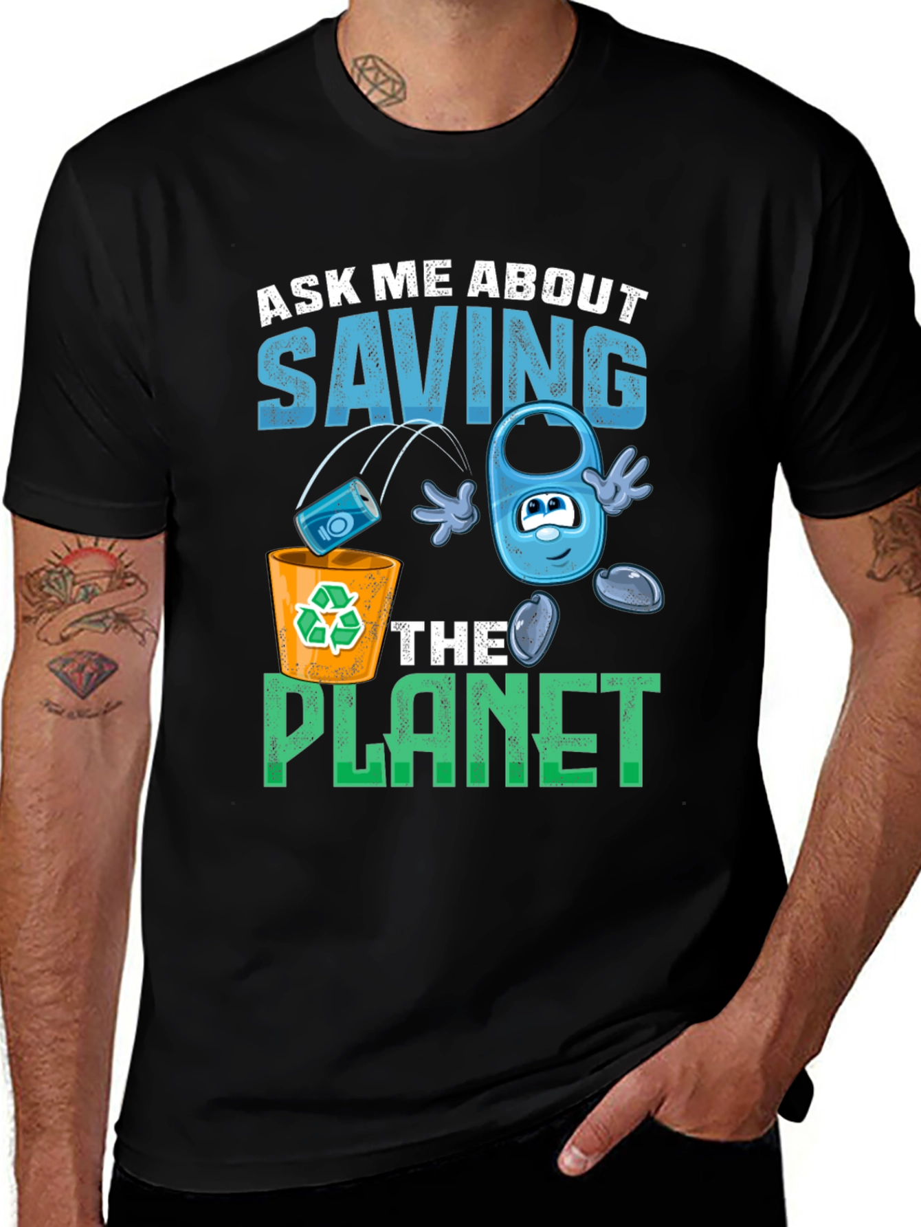 Eco-Friendly Save the Planet Graphic T-Shirt