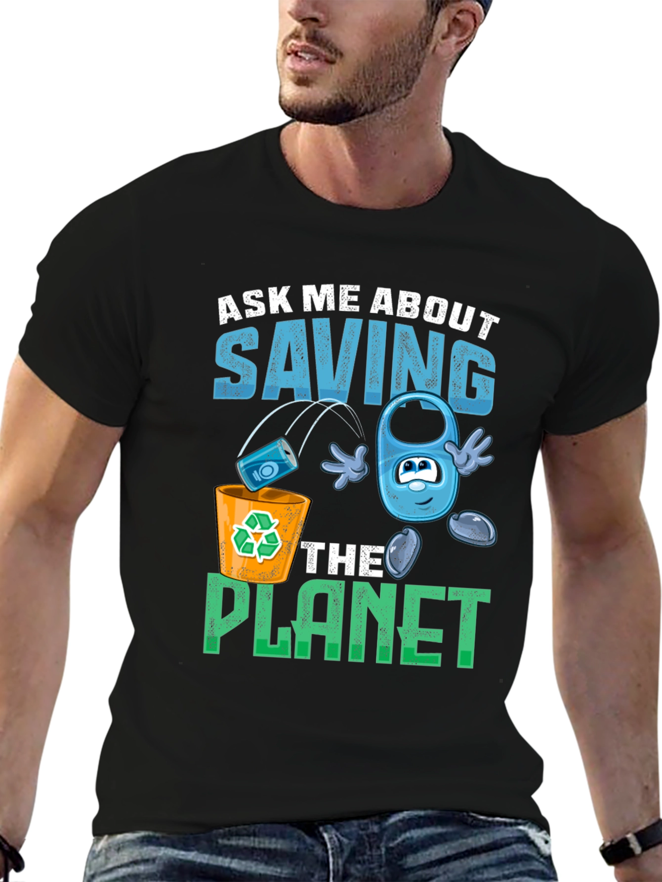 Eco-Friendly Save the Planet Graphic T-Shirt
