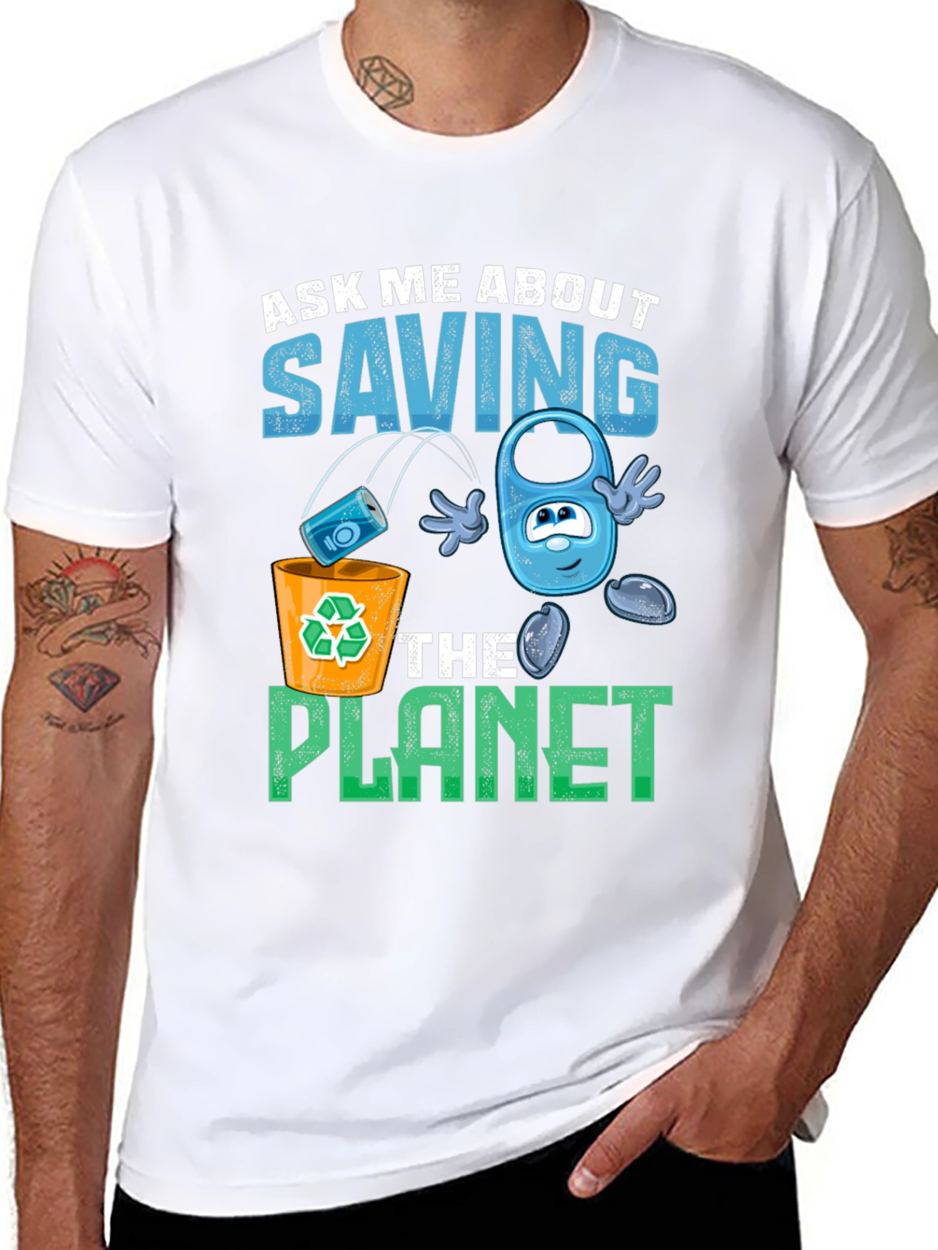 Eco-Friendly Save the Planet Graphic T-Shirt