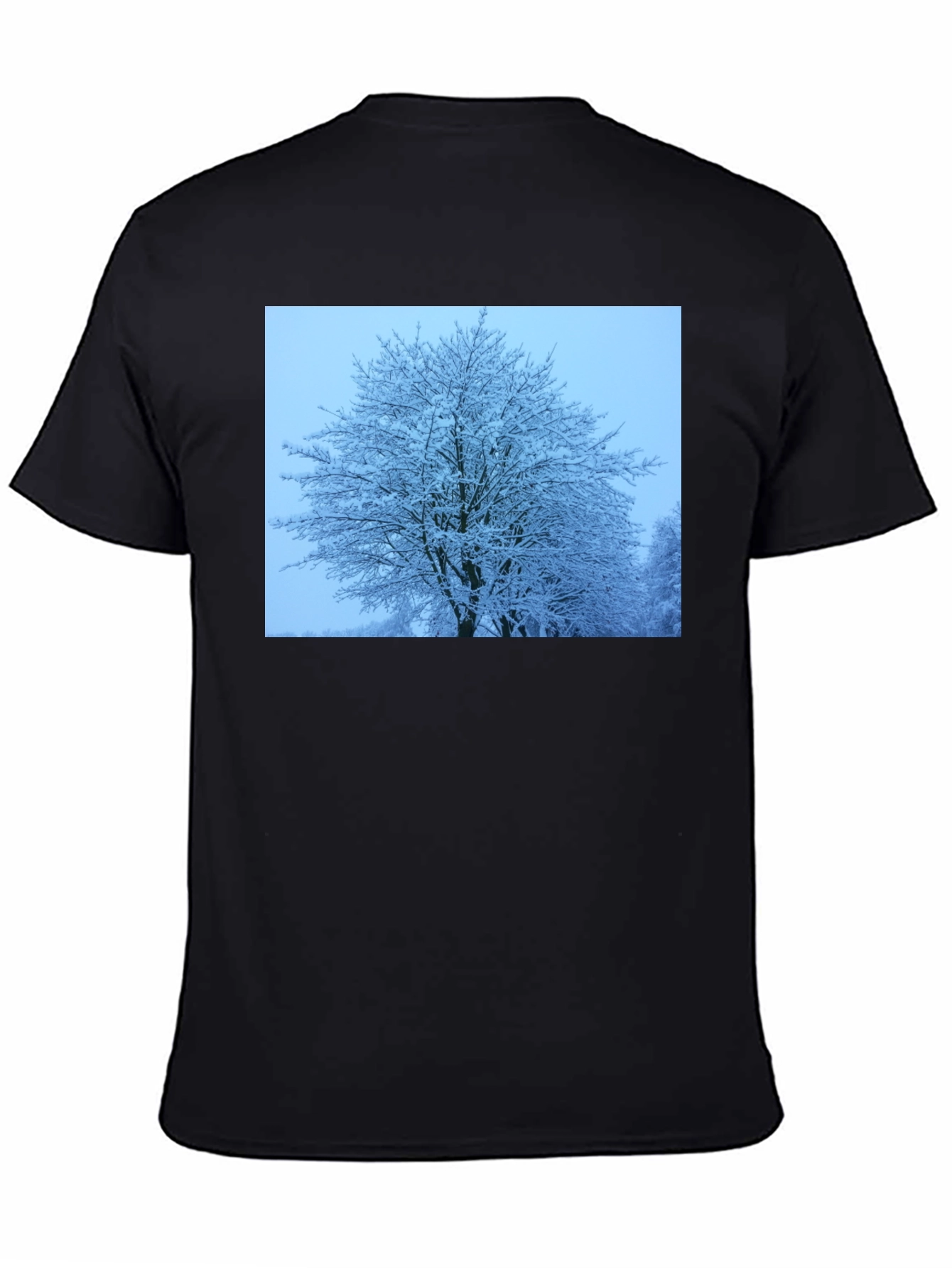 Winter Tree Graphic Tee - Soft Black Cotton