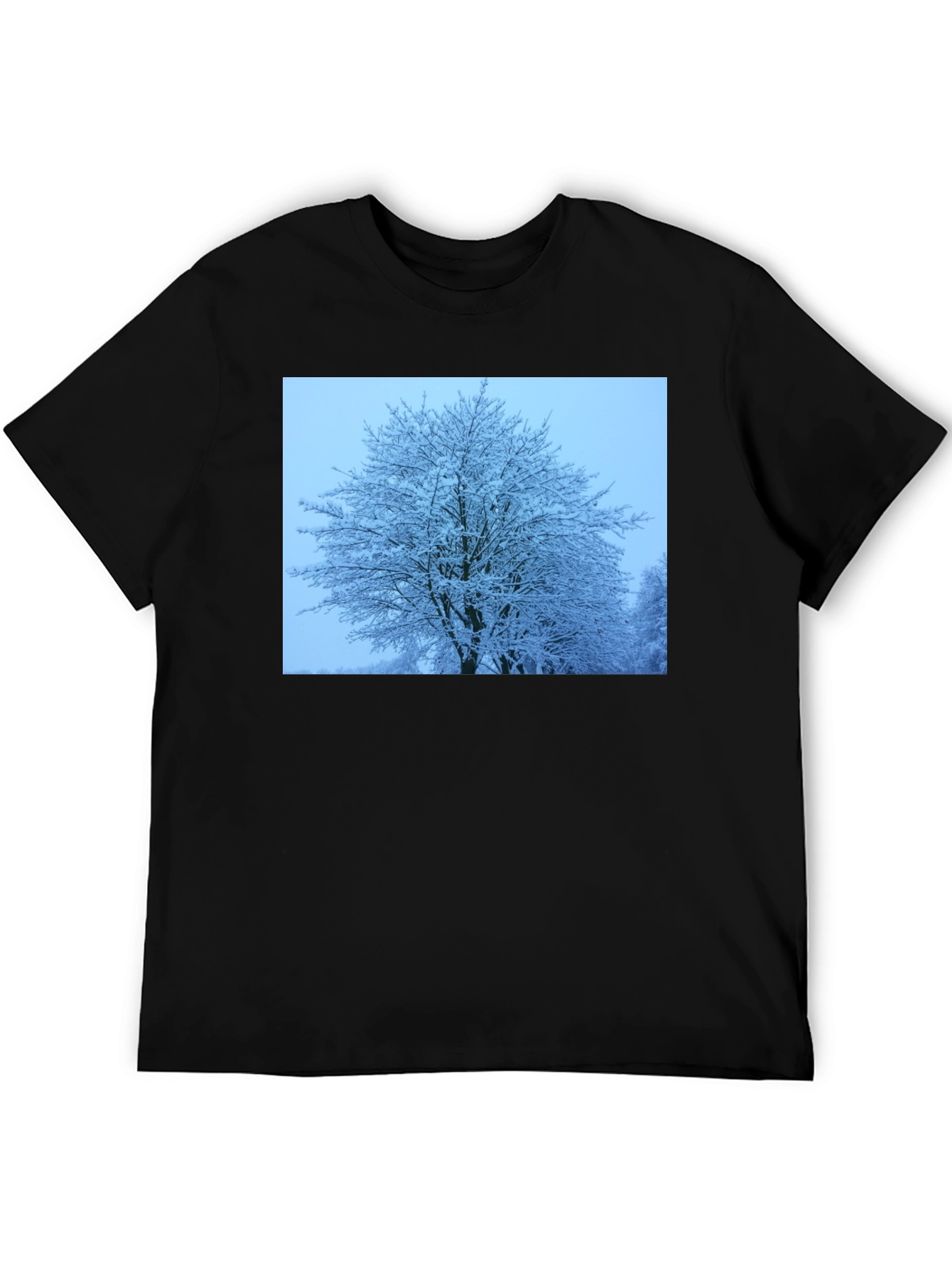Winter Tree Graphic Tee - Soft Black Cotton