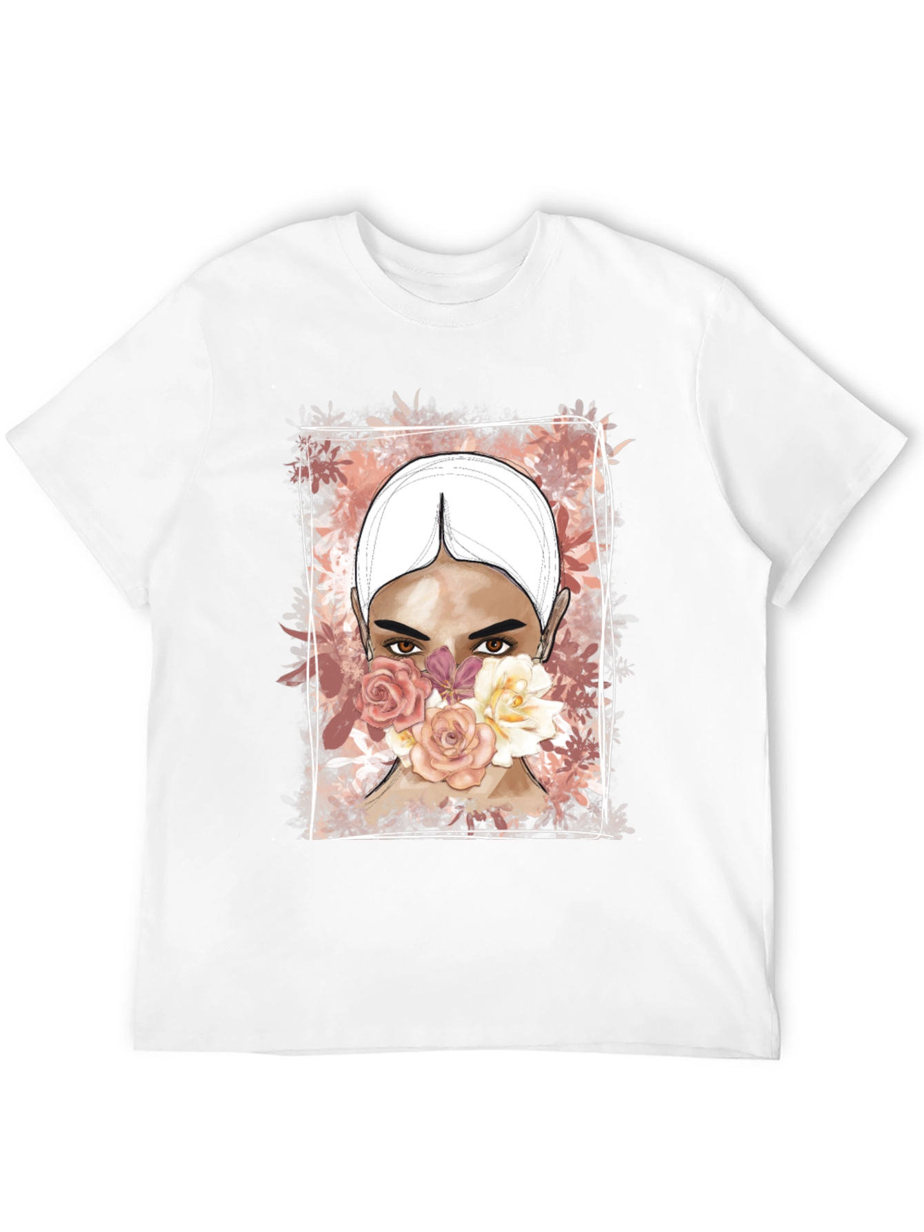 Floral Face Graphic T-Shirt
