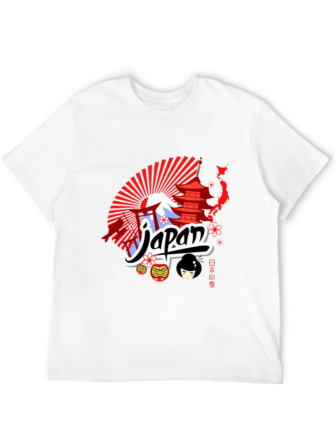 Japan Themed Graphic Tee - Black