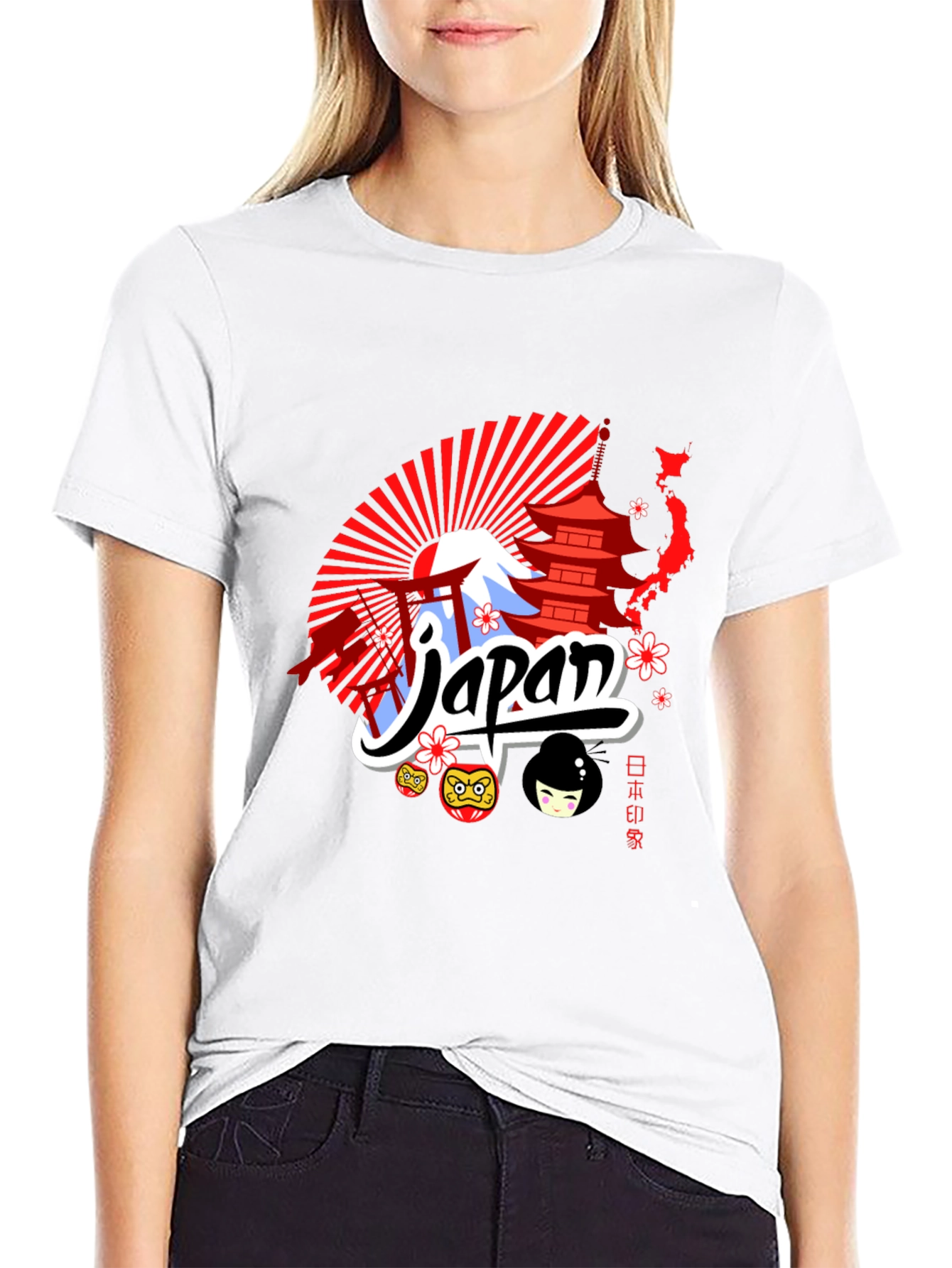 Japan Themed Graphic Tee - Black