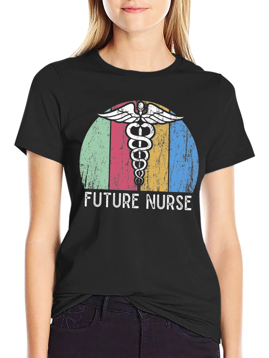 Future Nurse Graphic Tee - Black Cotton